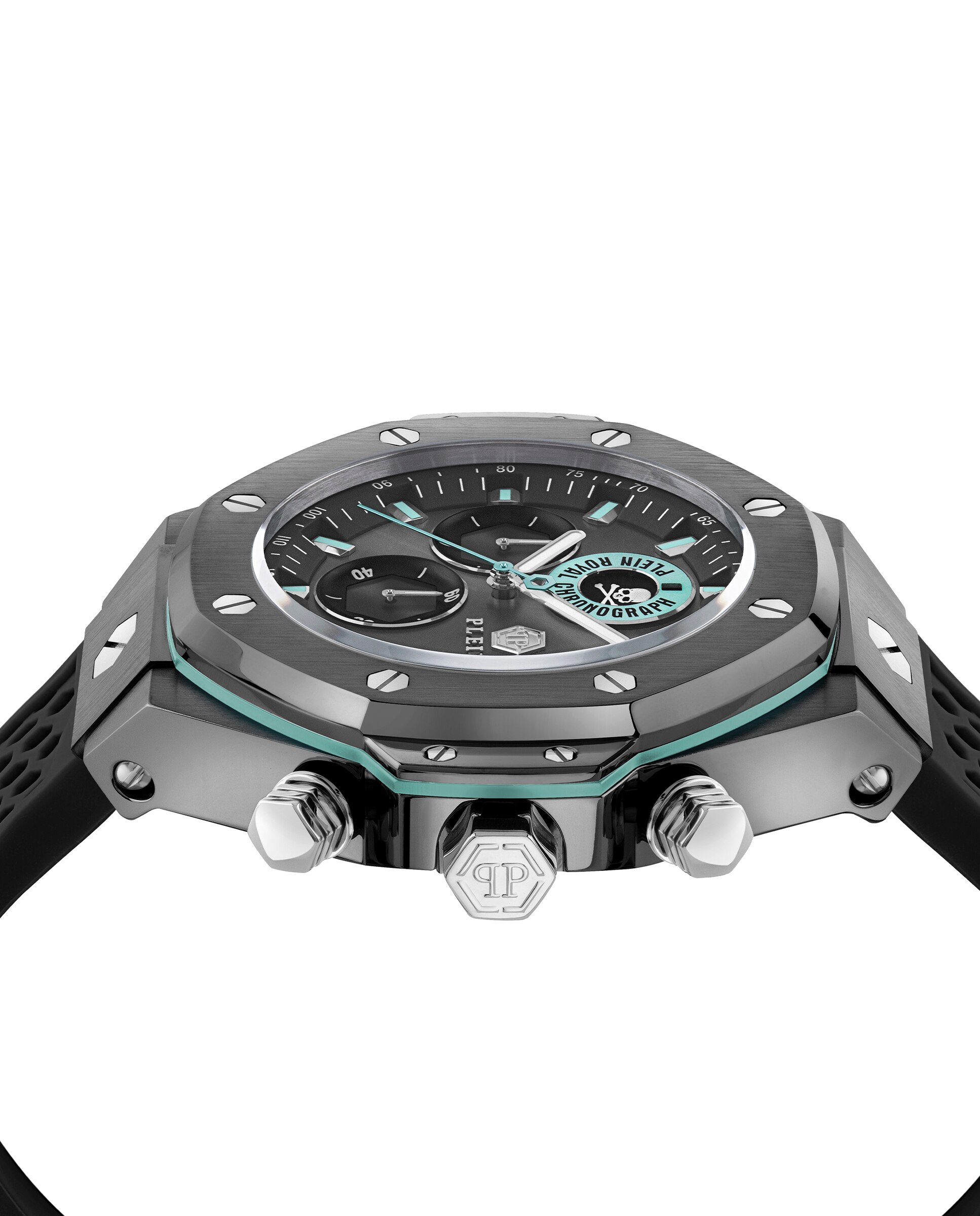 Relógio Plein Chr Royal Sport Pwlfa0125 de Silicone e Bracelete em Preto Preto-3