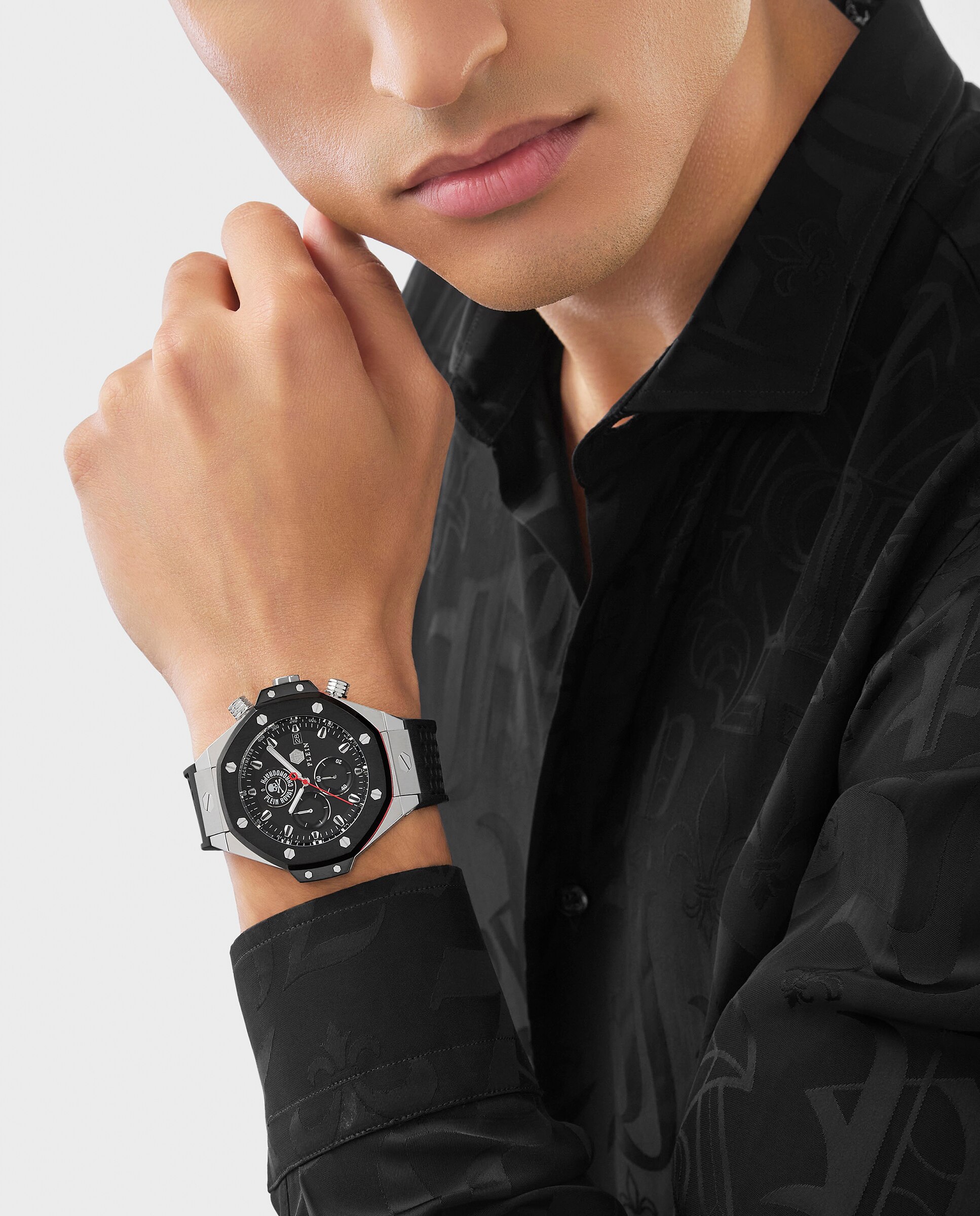 Relógio Plein Chr Royal Sport Pwlfa0225 de Silicone e Correia em Preto Preto-4