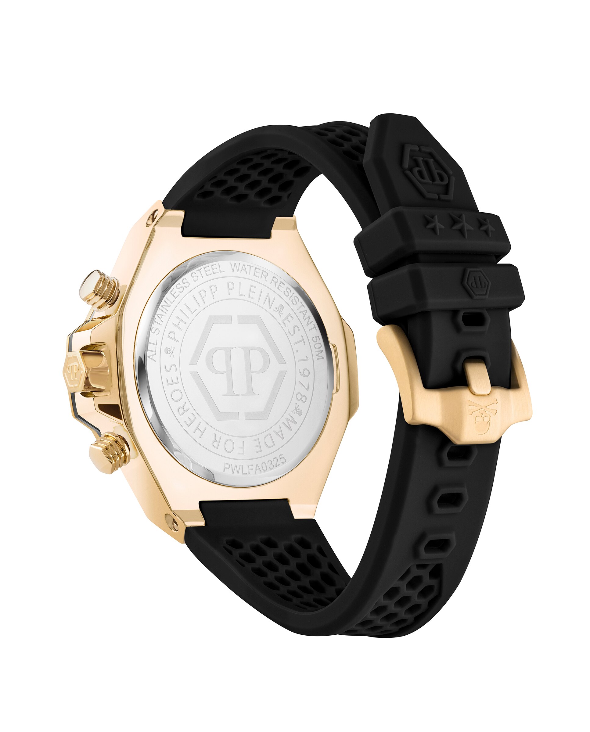 Relógio Plein Chr Royal Sport Pwlfa0325 de Silicone e Bracelete em Preto Preto-2