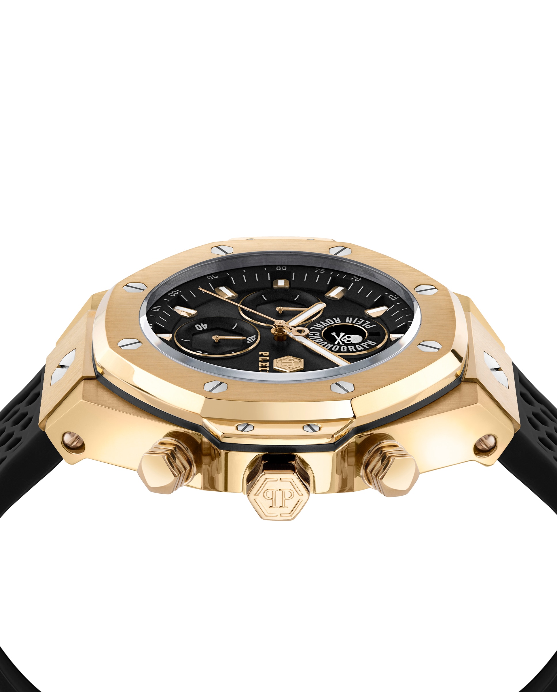 Relógio Plein Chr Royal Sport Pwlfa0325 de Silicone e Bracelete em Preto Preto-3