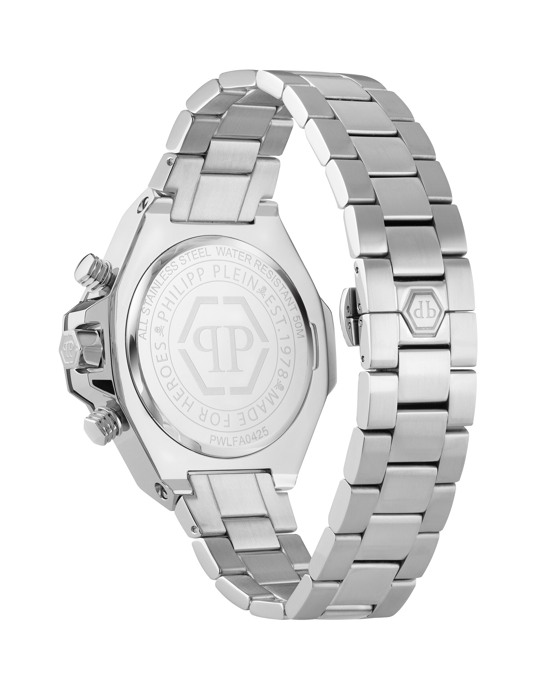 Relógio Plein Chr Royal Sport Pwlfa0425 de Aço e Bracelete Prateada/cinzento Prata-2