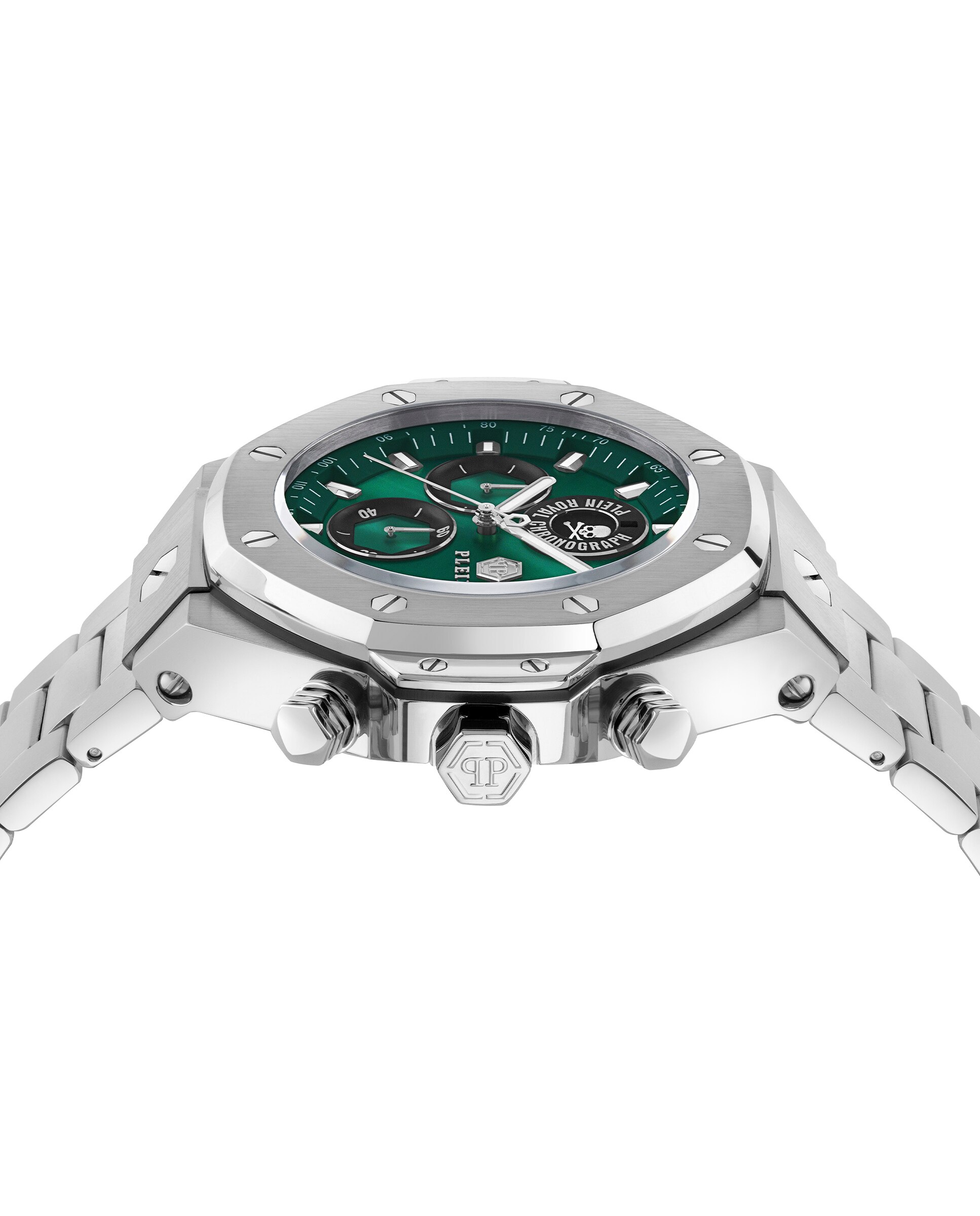 Relógio Plein Chr Royal Sport Pwlfa0425 de Aço e Bracelete Prateada/cinzento Prata-3