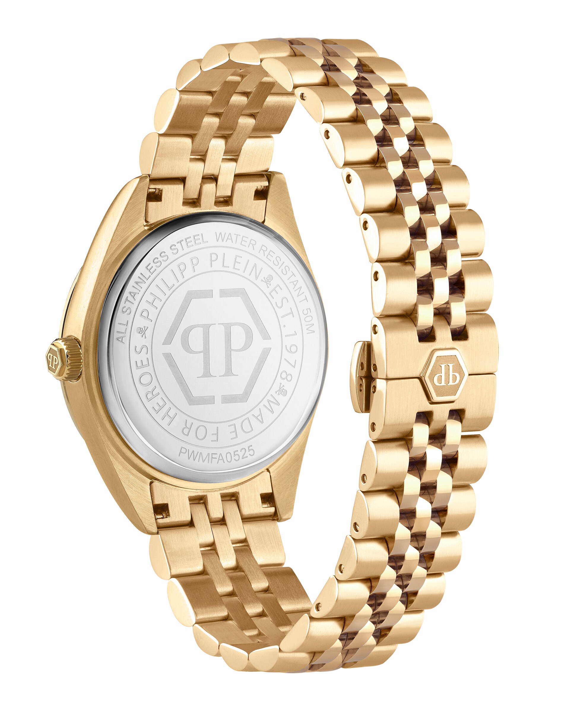 Relógio New Date Superlative Pwmfa0525 de Aço e Bracelete Dourada Ouro-2