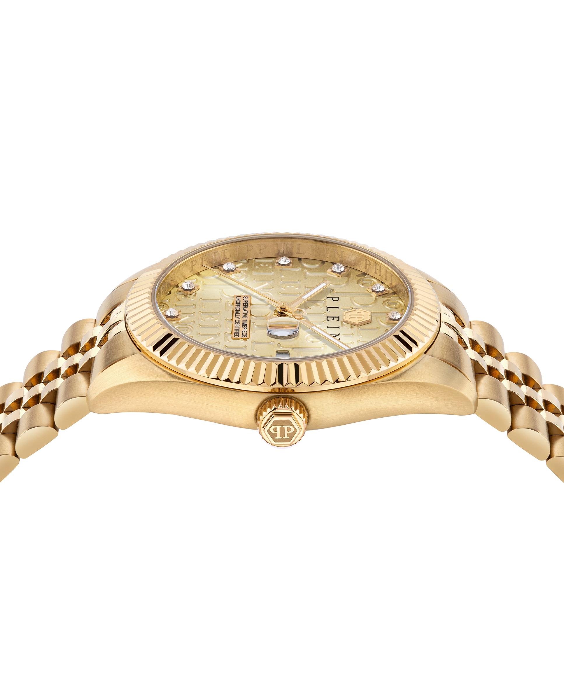 Relógio New Date Superlative Pwmfa0525 de Aço e Bracelete Dourada Ouro-3