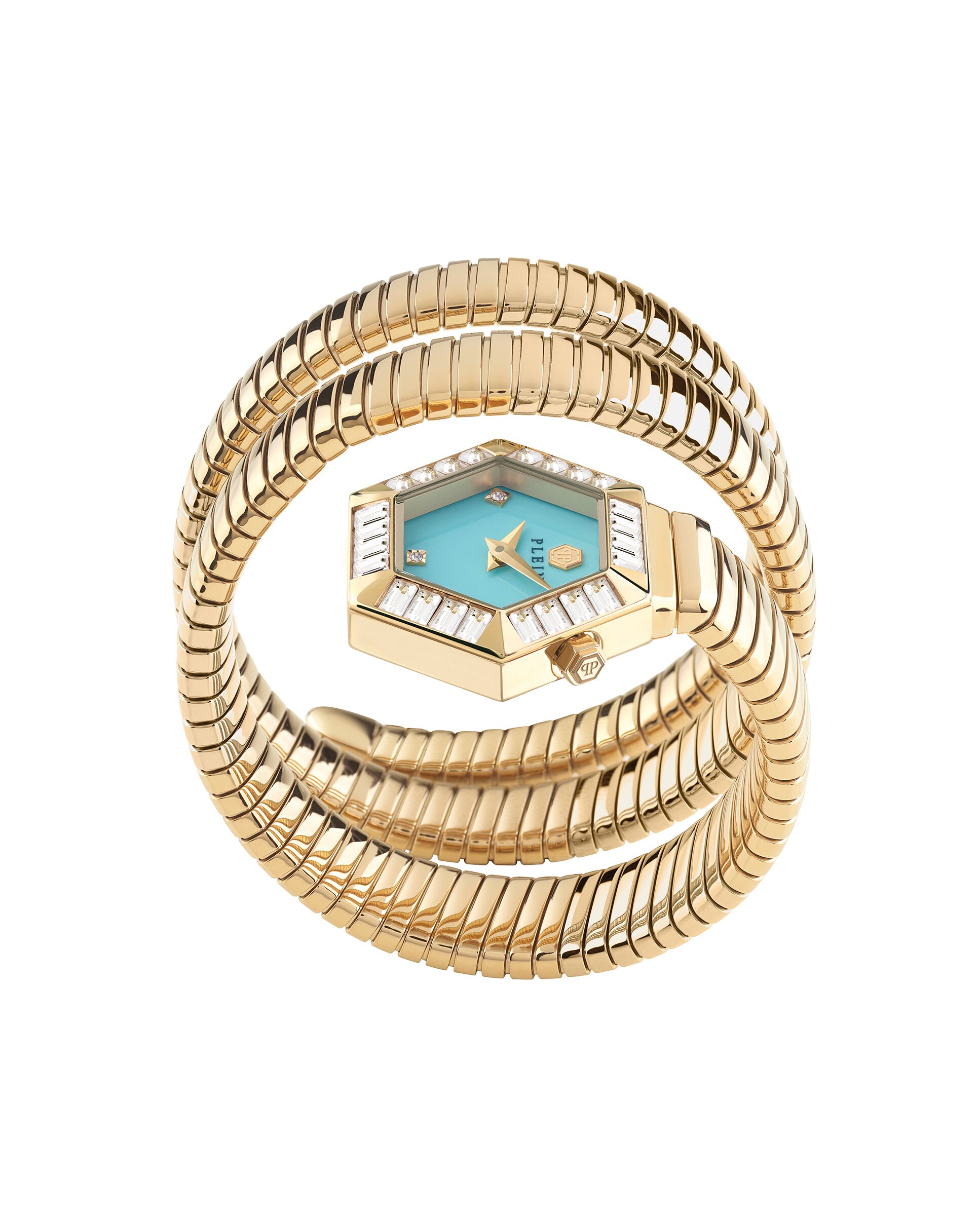 Relógio $nake Hexagon Pwzaa0825 de Aço e Bracelete Dourada Ouro-3