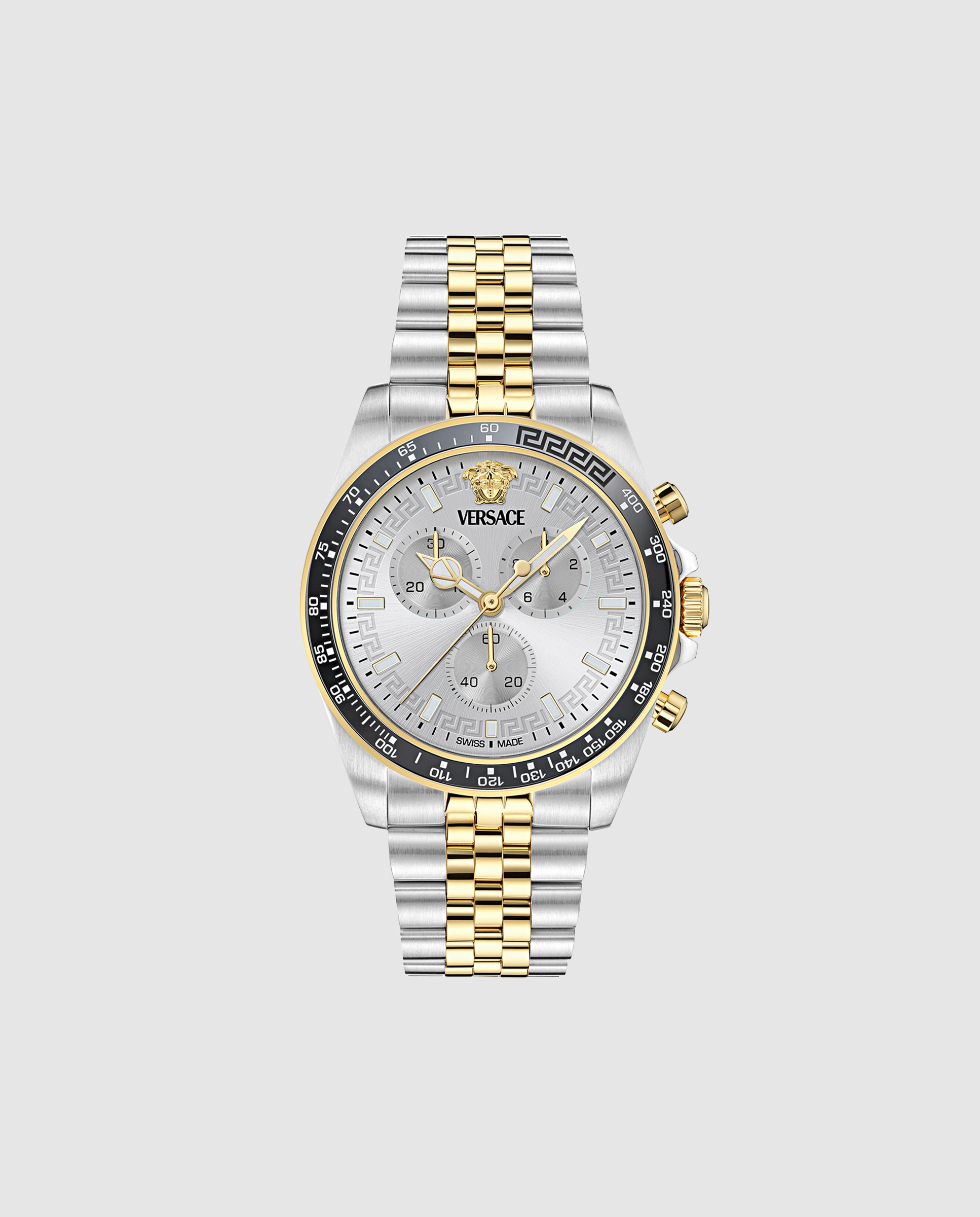 Relógio Greca Chrono Wave Ve0h00725 de Aço e Bracelete Bicolor em Ouro Prata-1