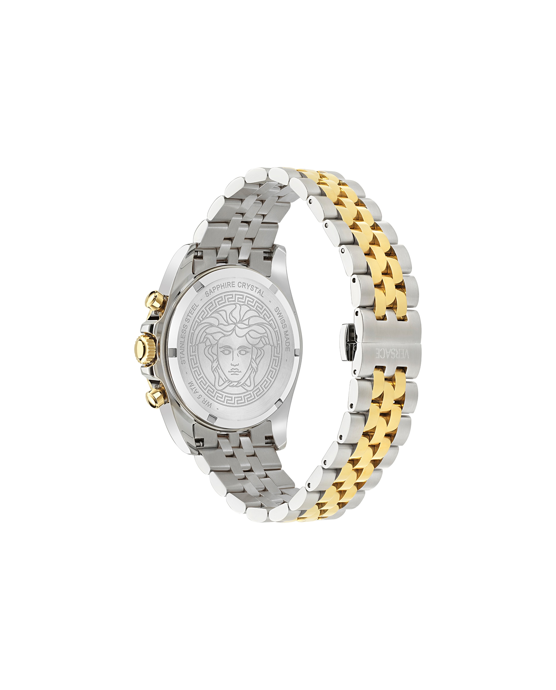 Relógio Greca Chrono Wave Ve0h00725 de Aço e Bracelete Bicolor em Ouro Prata-2