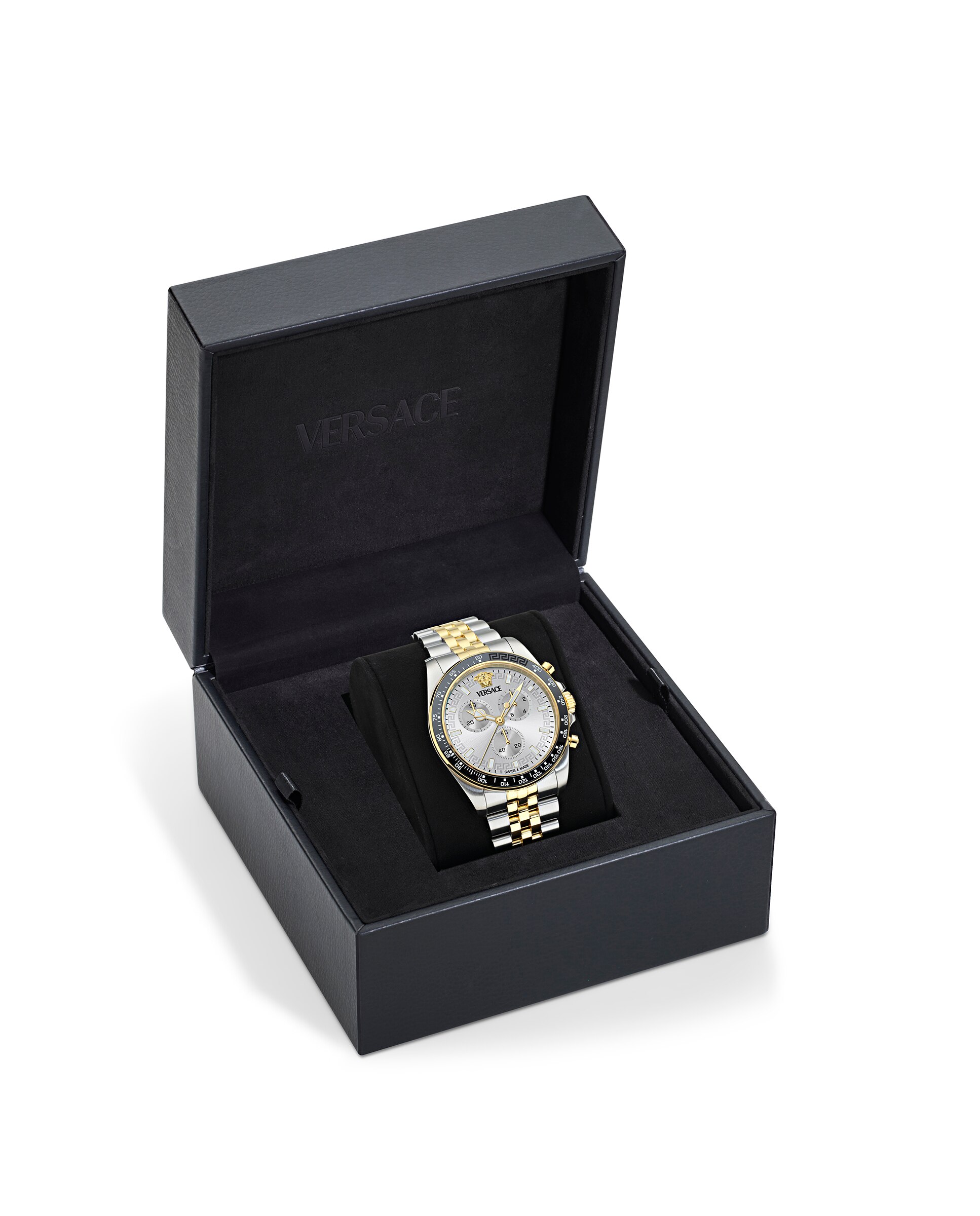 Relógio Greca Chrono Wave Ve0h00725 de Aço e Bracelete Bicolor em Ouro Prata-4