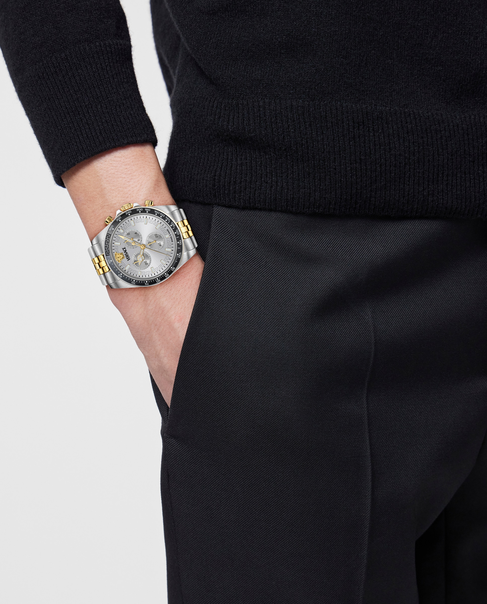 Relógio Greca Chrono Wave Ve0h00725 de Aço e Bracelete Bicolor em Ouro Prata-5
