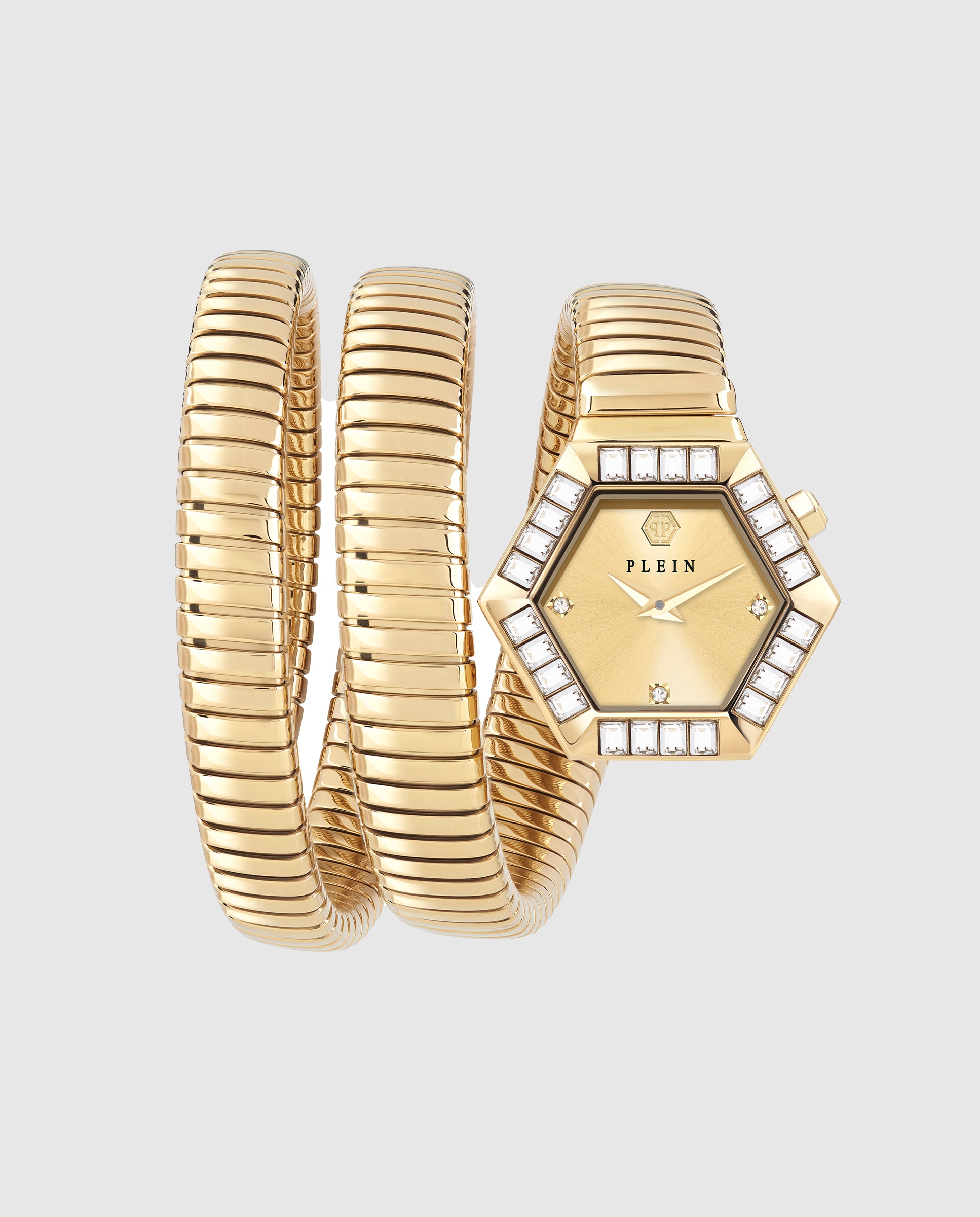 Relógio $nake Hexagon Pwzaa1025 de Aço e Bracelete Dourada Ouro-1