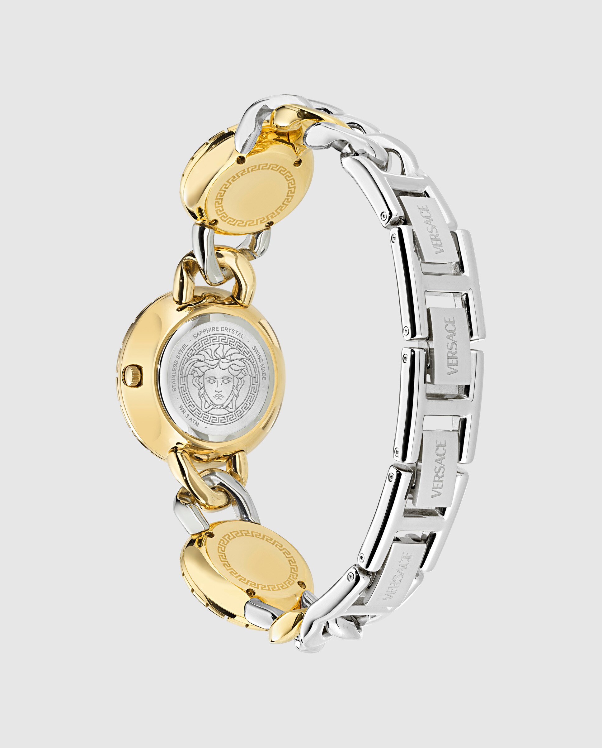 Relógio de Mulher La Greca Stud Icon Ve0q00325 de Aço e Correia Prateada/cinzento Prata-3