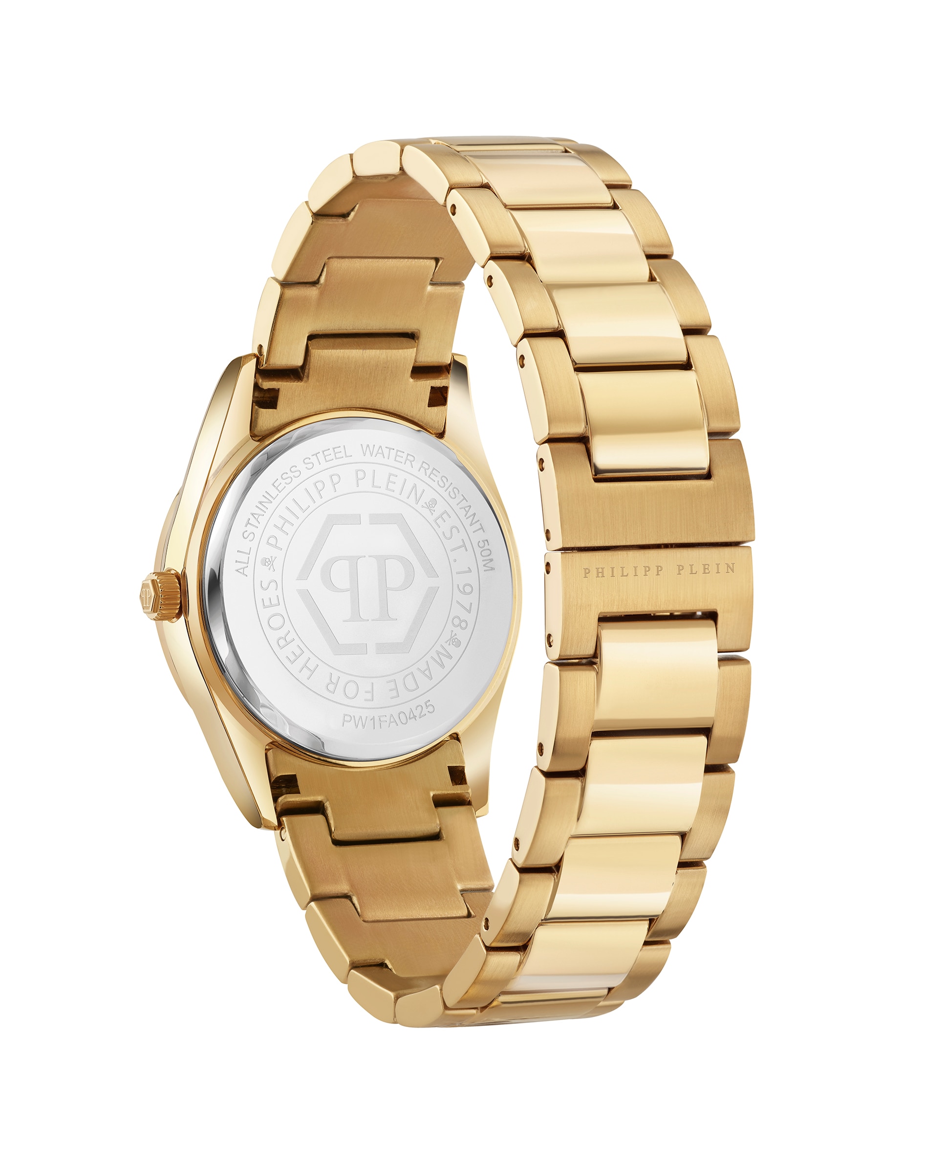 Relógio Plein Icon Chain Pw1fa0425 de Aço e Bracelete Dourada Ouro-2