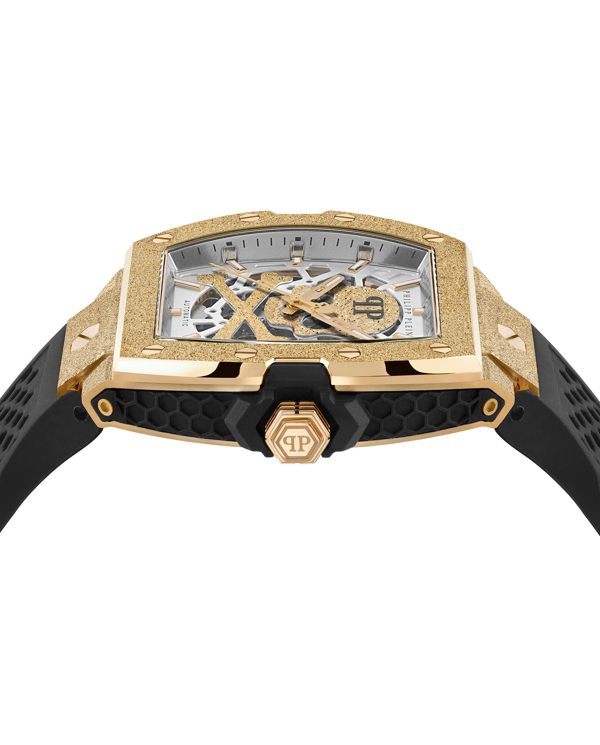 Relógio The Skeleton Frosted Pwjfa1025 Automático de Silicone e Correia em Preto Preto-3