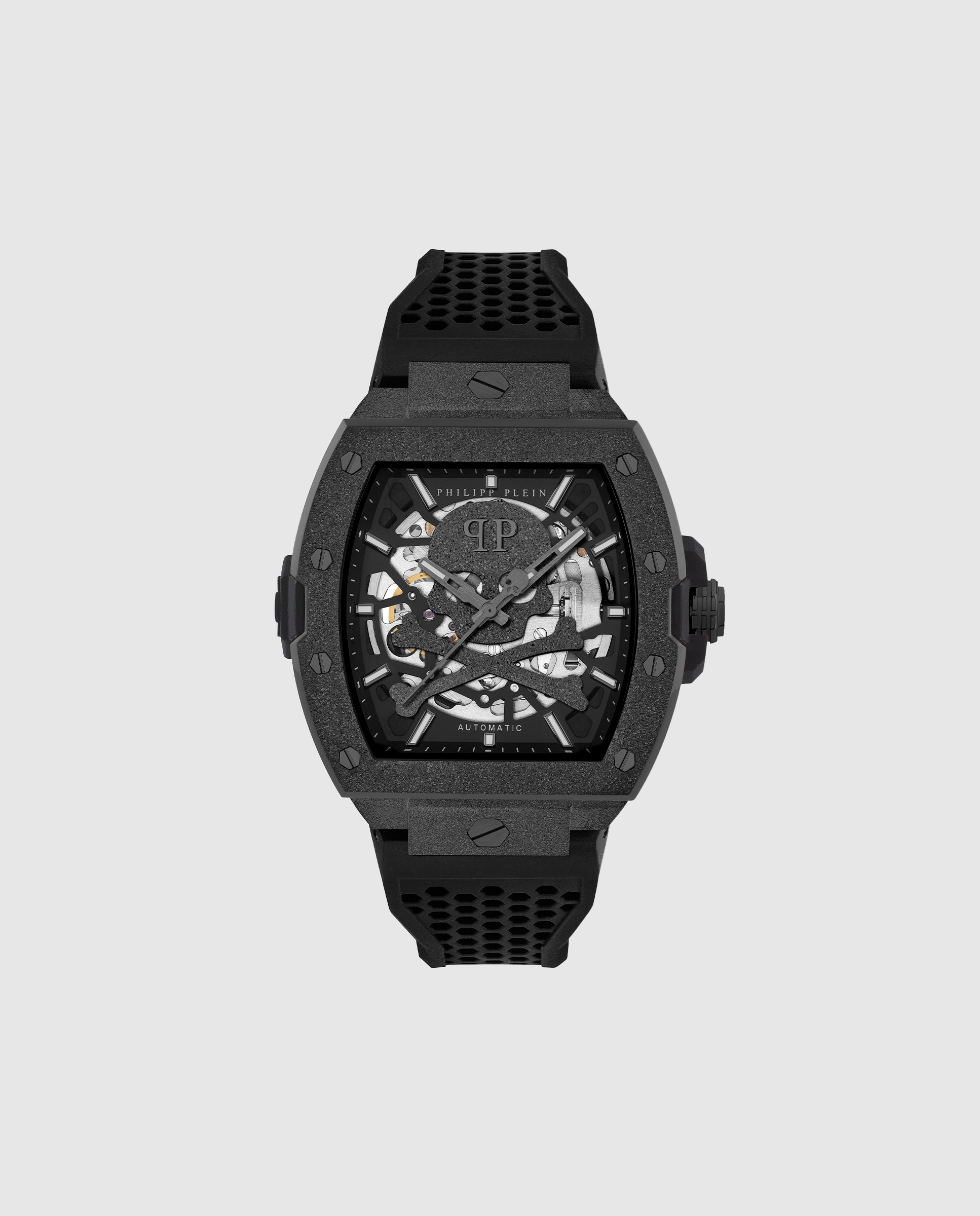 Imagem 0 de Relógio The Skeleton Frosted Pwjfa1125 Automático de Silicone e Correia em Preto