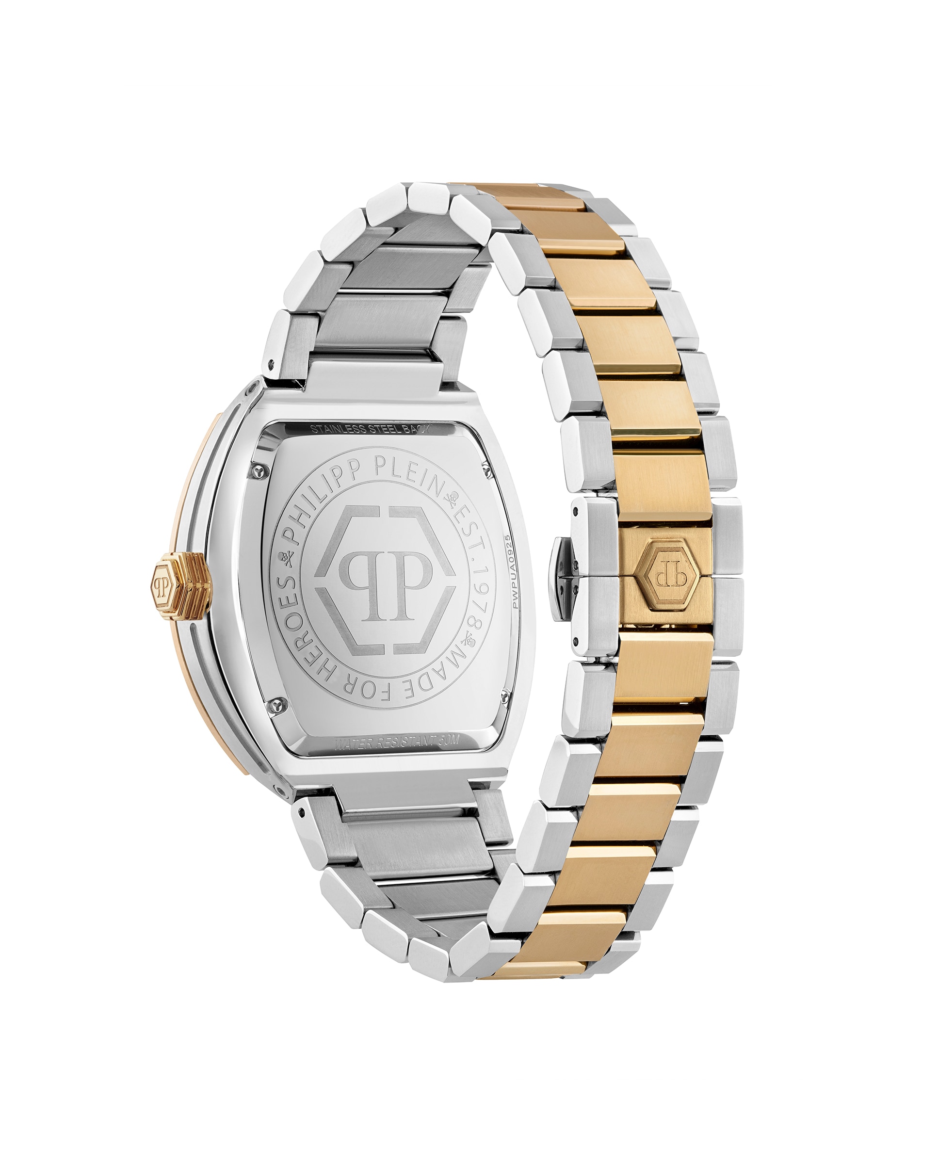 Relógio The Hexagon Phantom Pwpua0925 de Aço e Bracelete Bicolor em Ouro Prata-2