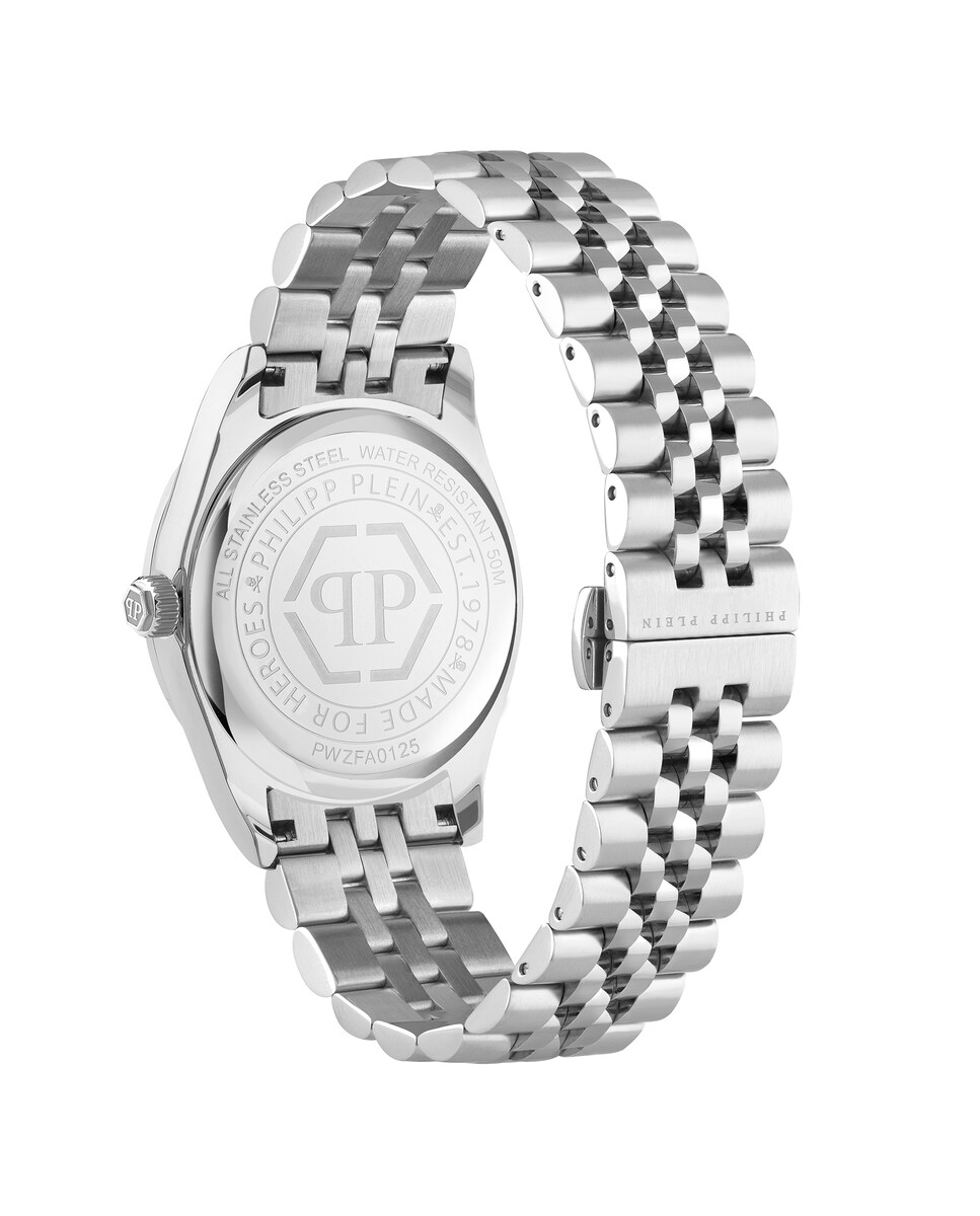 Relógio Plein Icon Chain Pwzfa0125 de Aço e Bracelete Prateada/cinza Prata-2