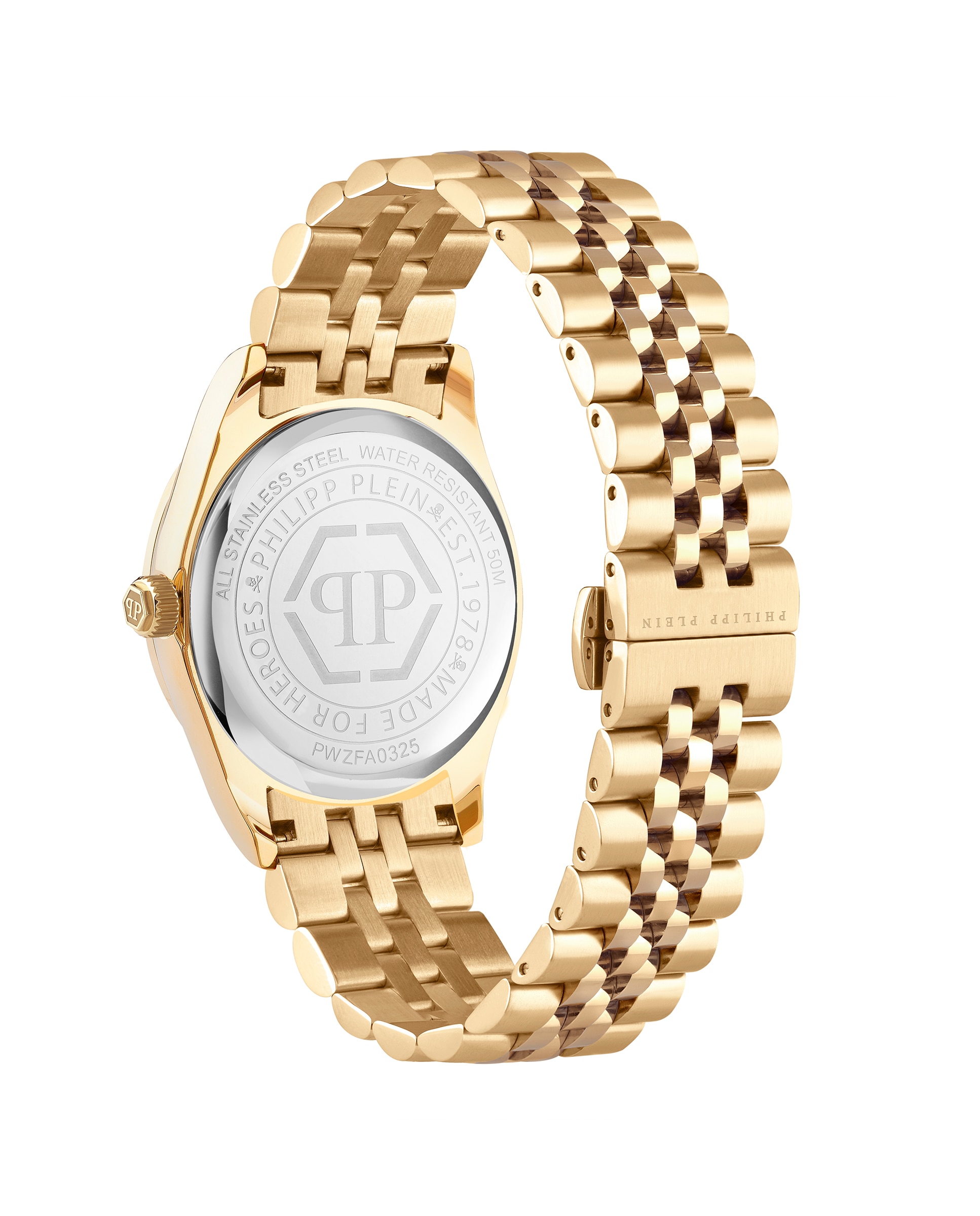Relógio Plein Icon Chain Pwzfa0325 de Aço e Bracelete Dourada Ouro-2