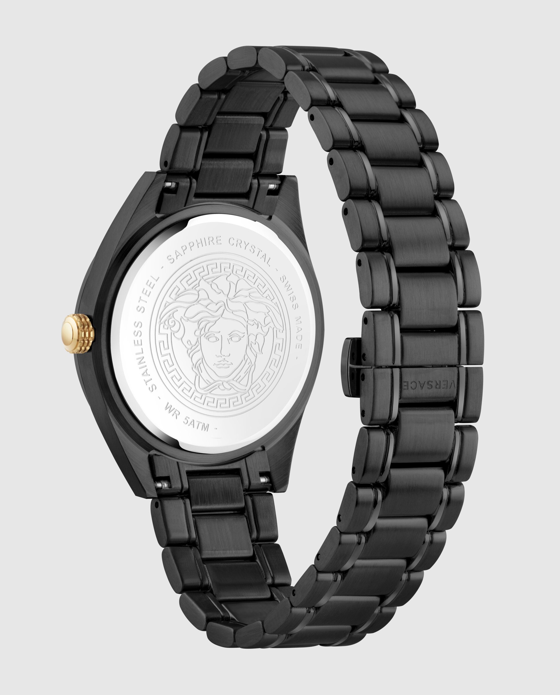 Relógio V-code 3 H Ve6a00925 de Aço e Correia em Preto Preto-3