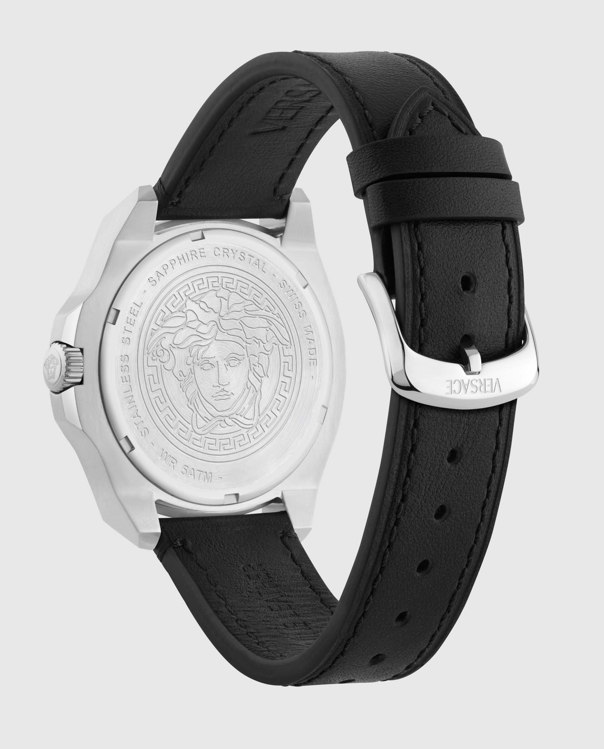Relógio Luxury 3 Hands Vekka0125 de Pele e Bracelete em Preto Preto-3