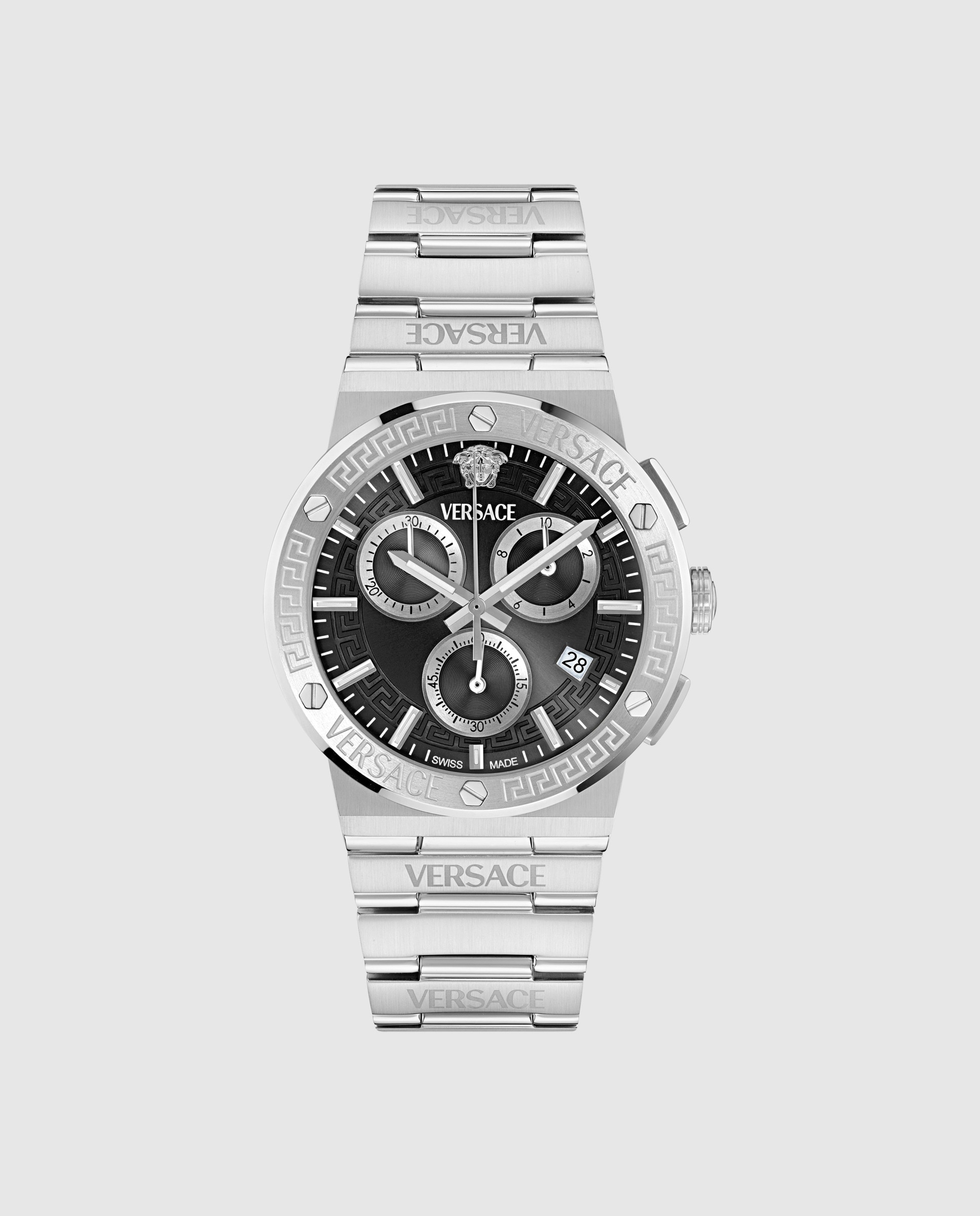 Imagem 0 de Relógio Unissexo Greca Logo Chrono Vekma0325 de Aço e Bracelete Prateada/cinzento
