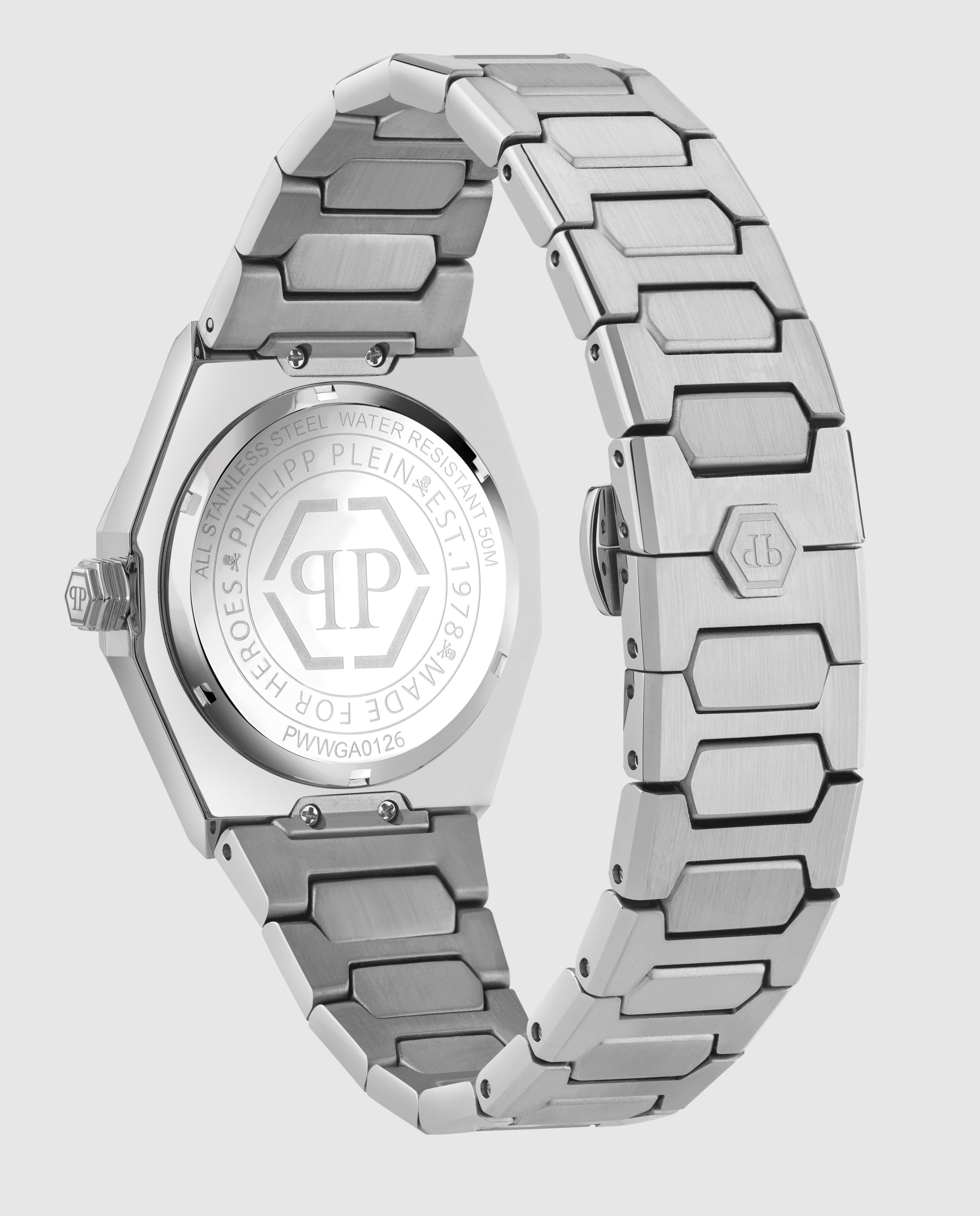 Relógio Plein Deluxe Pwwga0126 de Aço e Correia Prateada/cinzento Prata-3