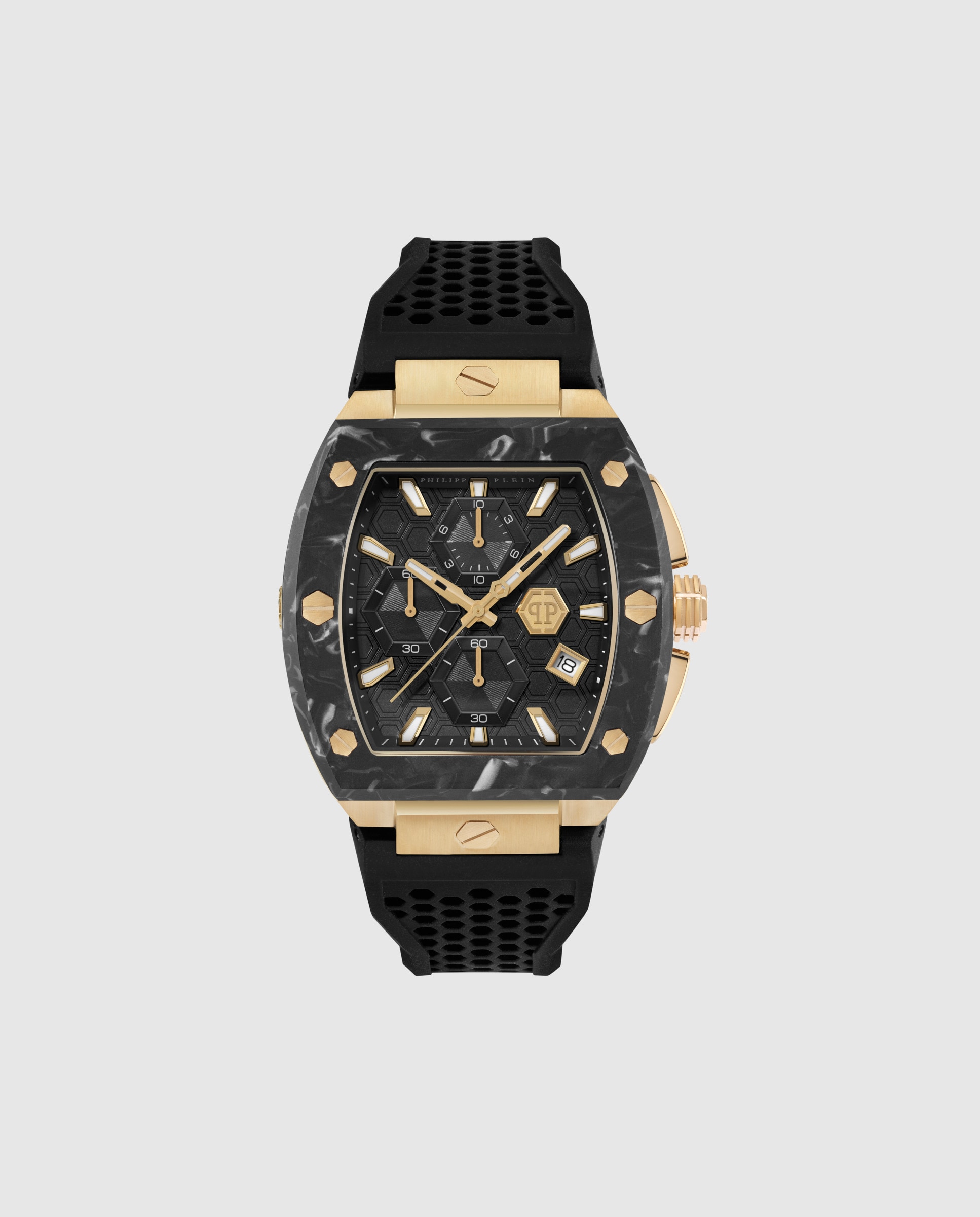 Imagem 0 de Relógio Hexagon Phantom Chrono Pwhha0226 de Silicone e Correia em Preto