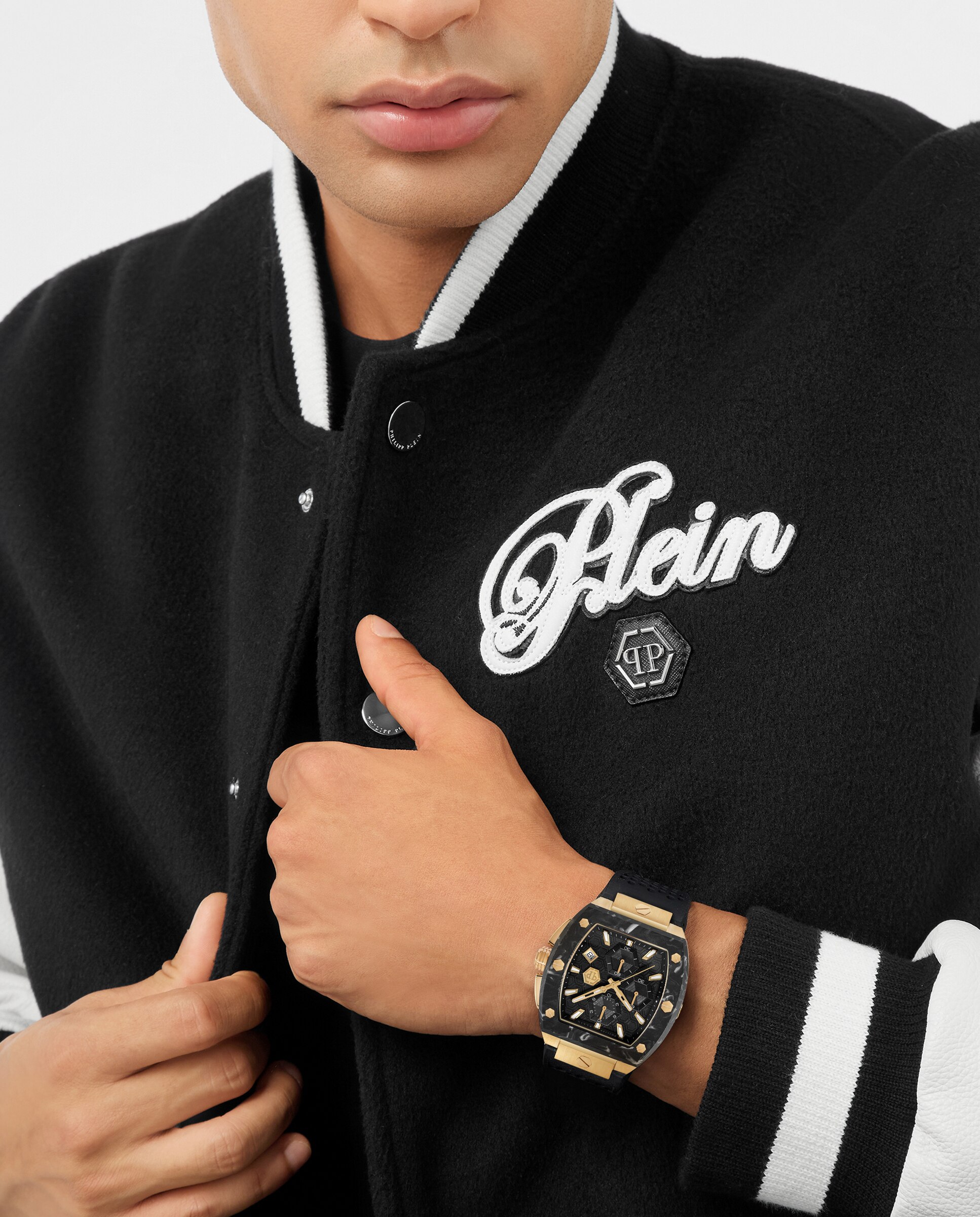 Relógio Hexagon Phantom Chrono Pwhha0226 de Silicone e Correia em Preto Preto-4