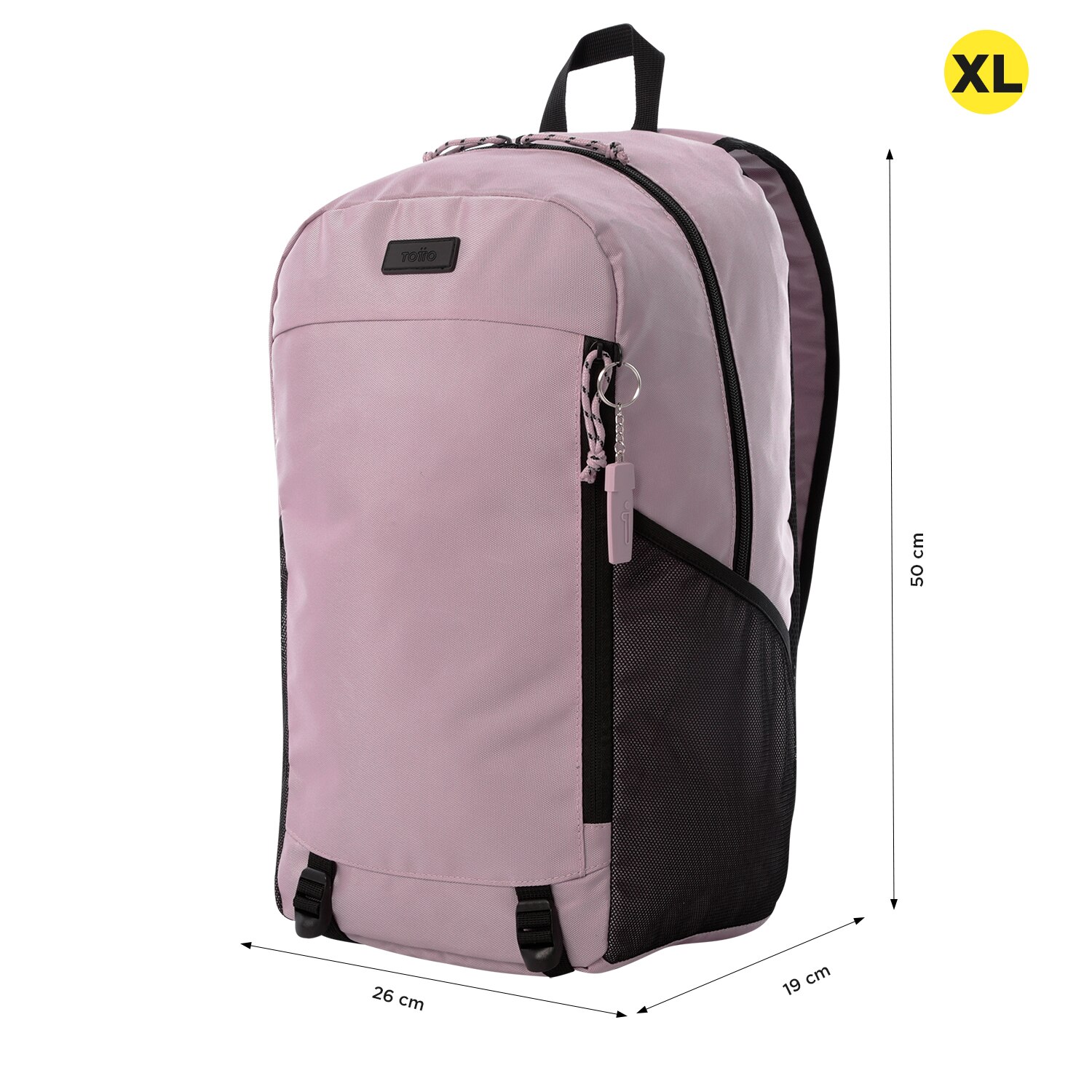 Mochila Urbana Totto Rambo com Bolso para Garrafa e Organizador Interior Lilás-3