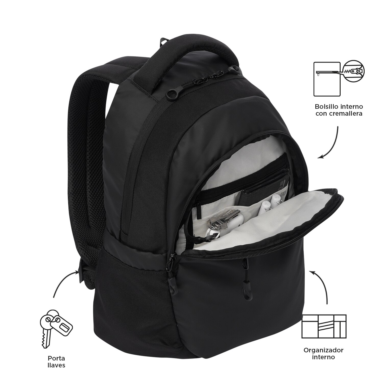 Mochila Urbana Totto Steif Nara para Portátil de 14” Preto-6