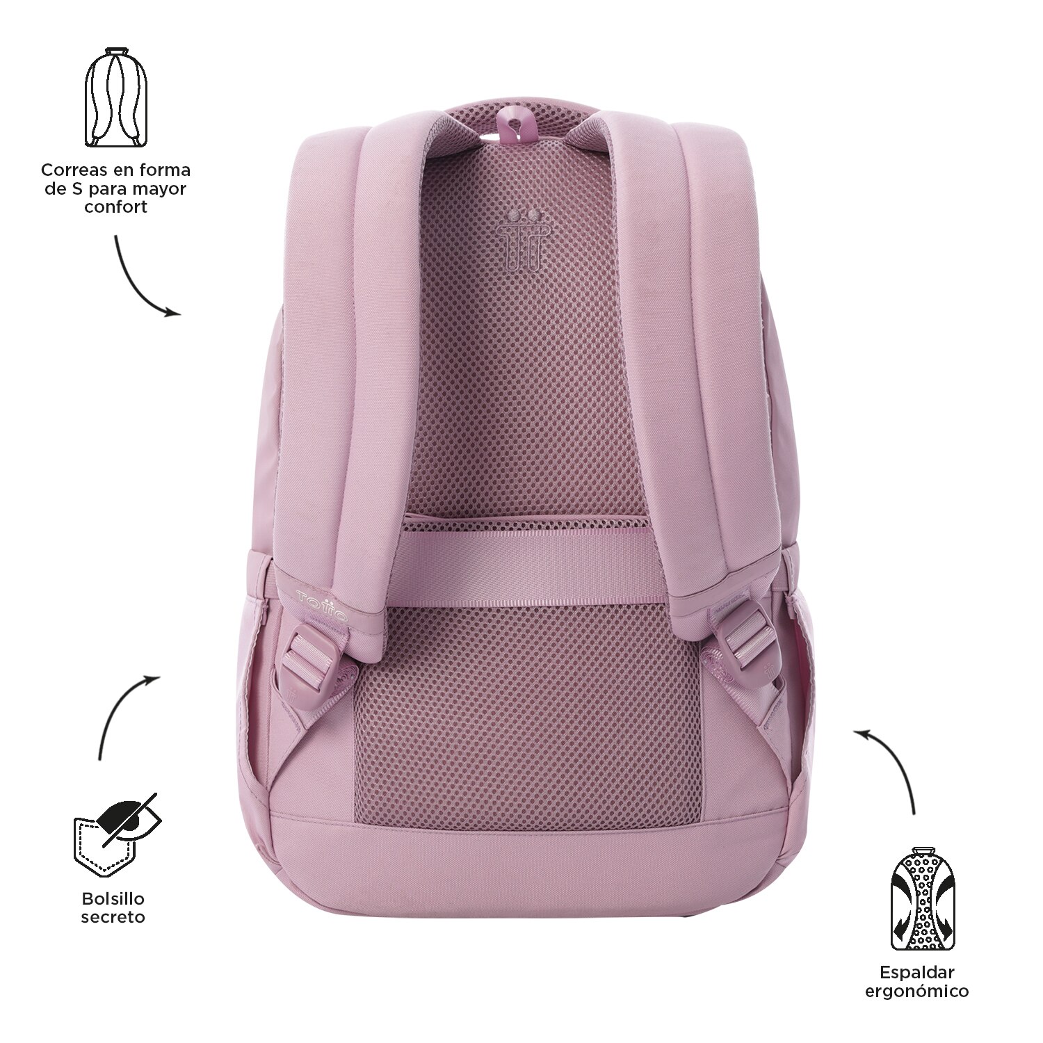 Mochila Urbana Totto Steif Nara para Portátil de 14” Lilás-4