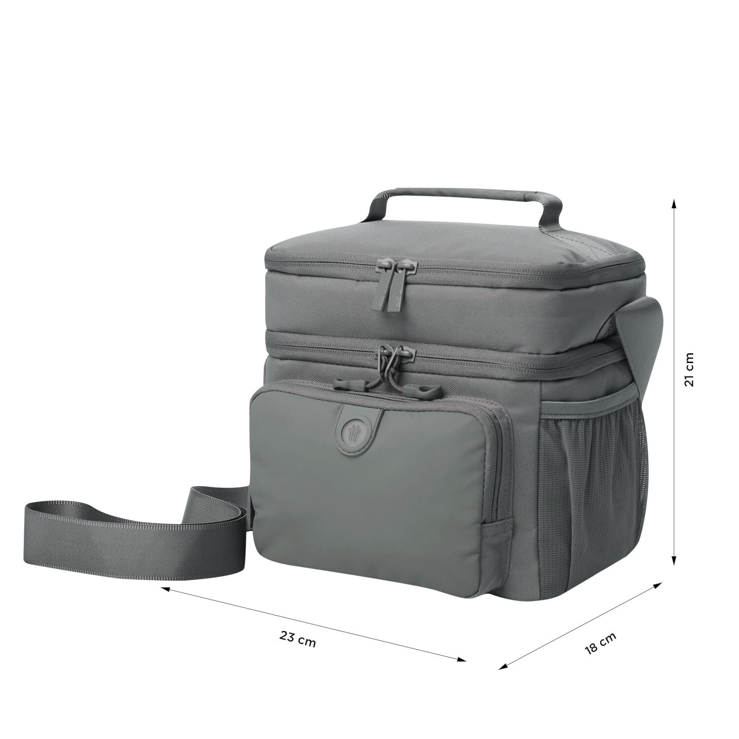 Lancheira Totto Yari com Isolamento Térmico e de Fácil Limpeza Cinzento-4