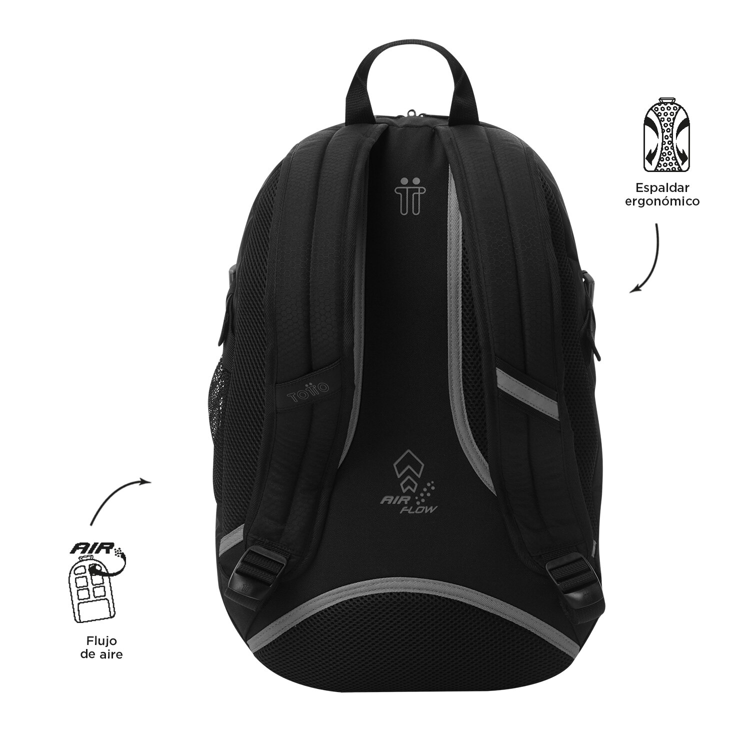 Mochila Urbana Totto Deportto para Portátil de 14” e Apta para Cadeado Preto-4