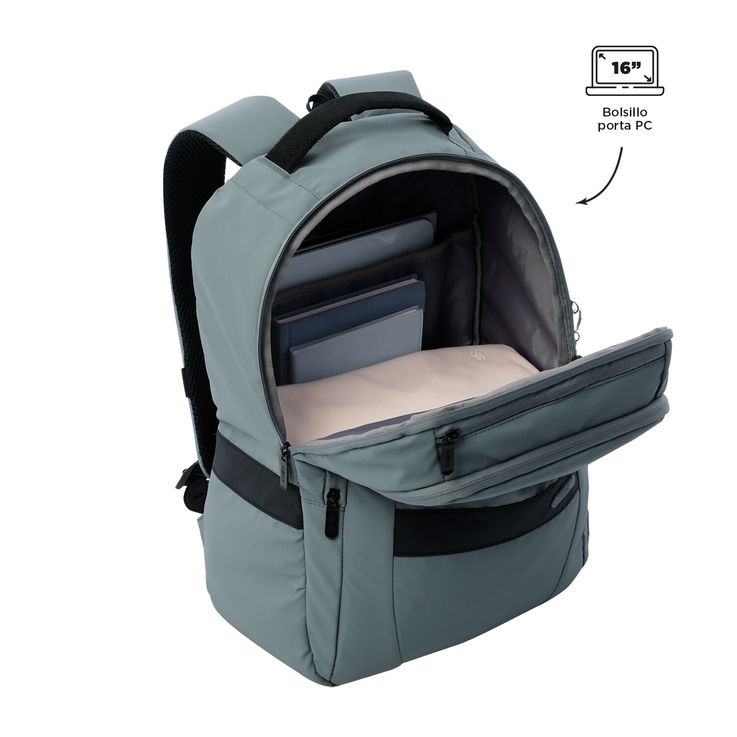 Mochila Executiva Totto Wivetto 2.0 para Portátil de 16” Cinzento-5