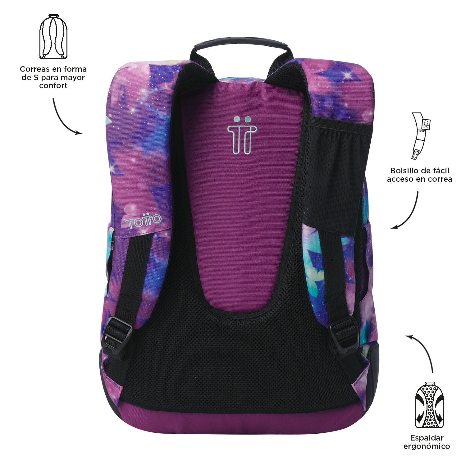 Mochila Escolar 8 a 12 Rayol Marca Totto Multicolor-4
