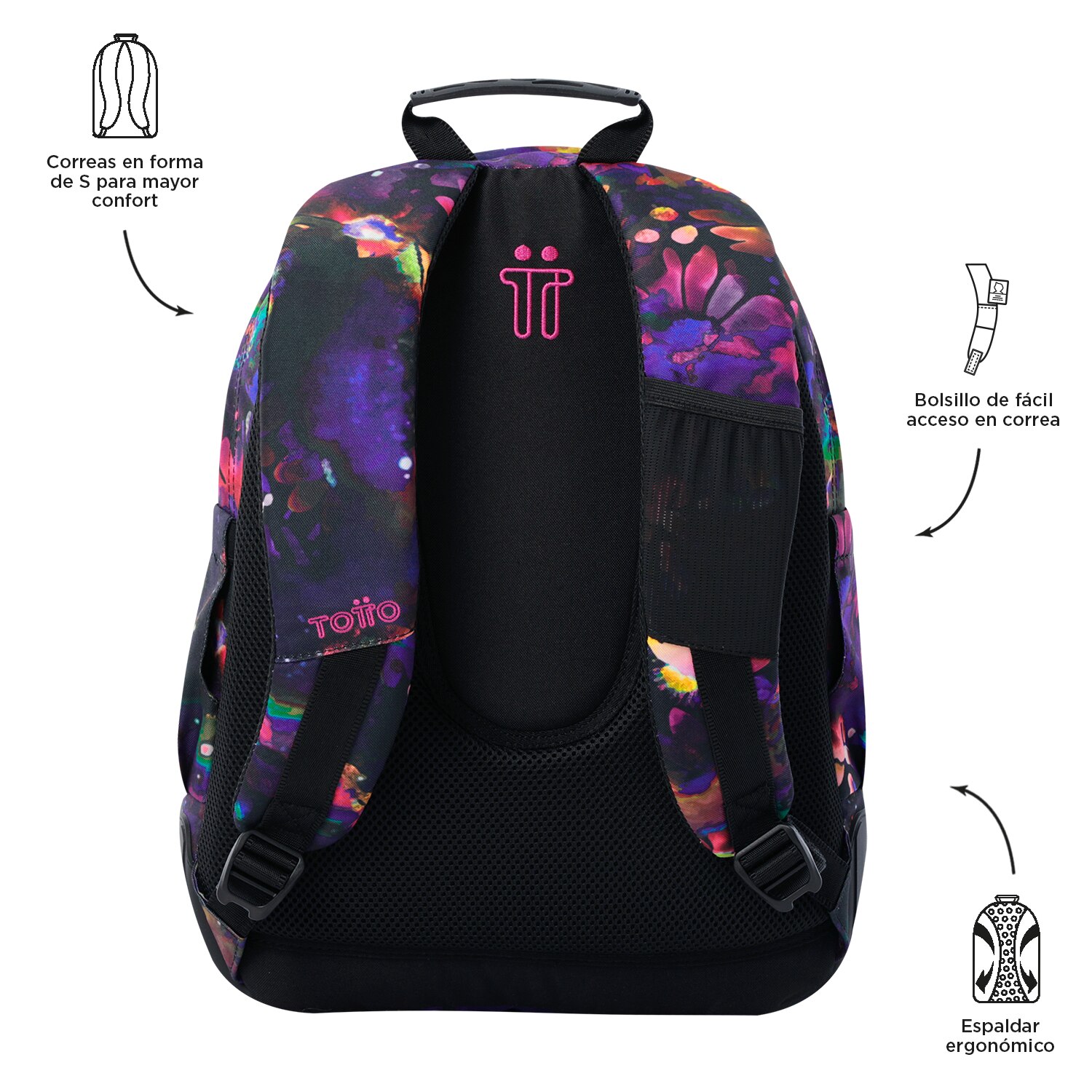 Mochila Escolar 8 a 12 Rayol Marca Totto Multicolor-4