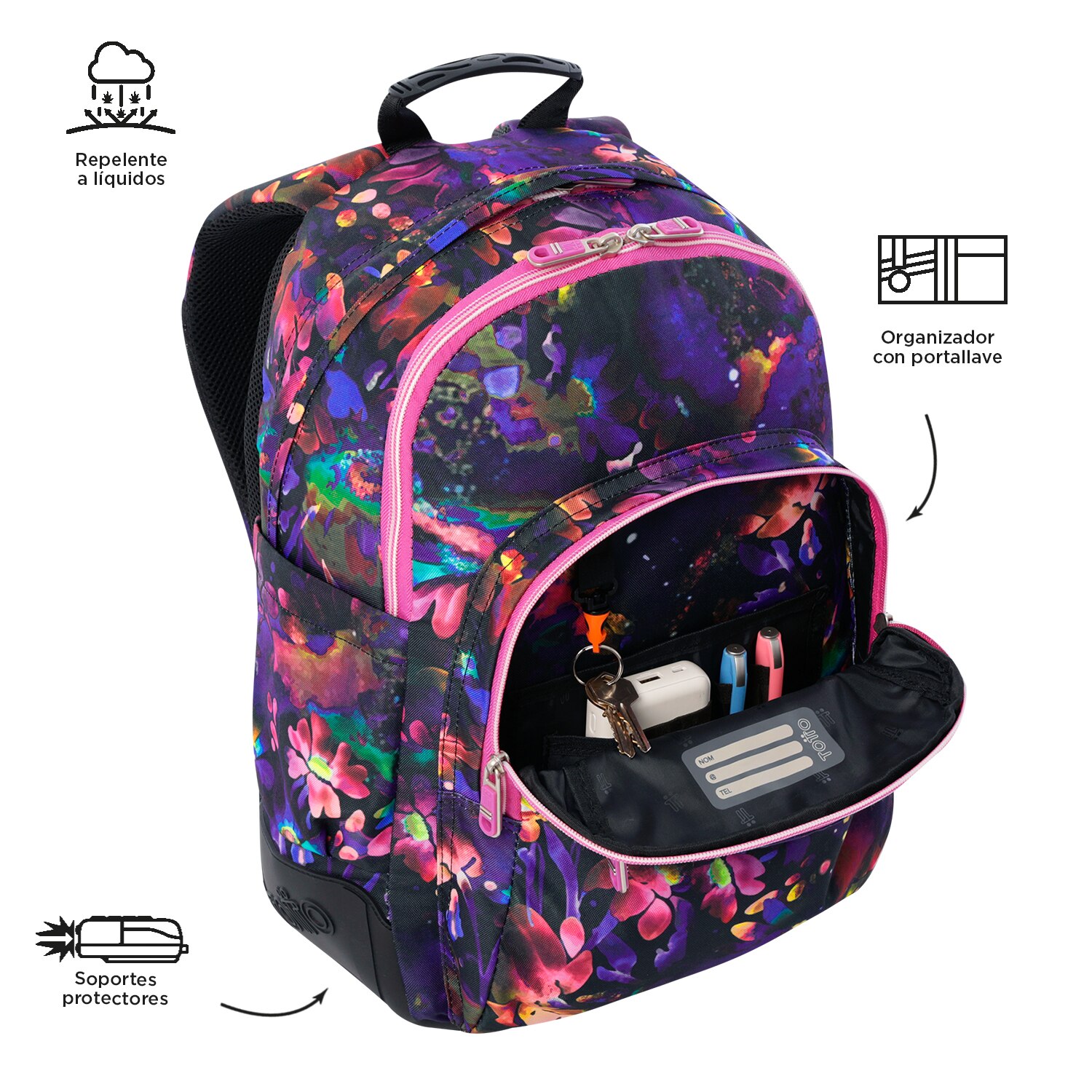 Mochila Escolar 8 a 12 Rayol Marca Totto Multicolor-6