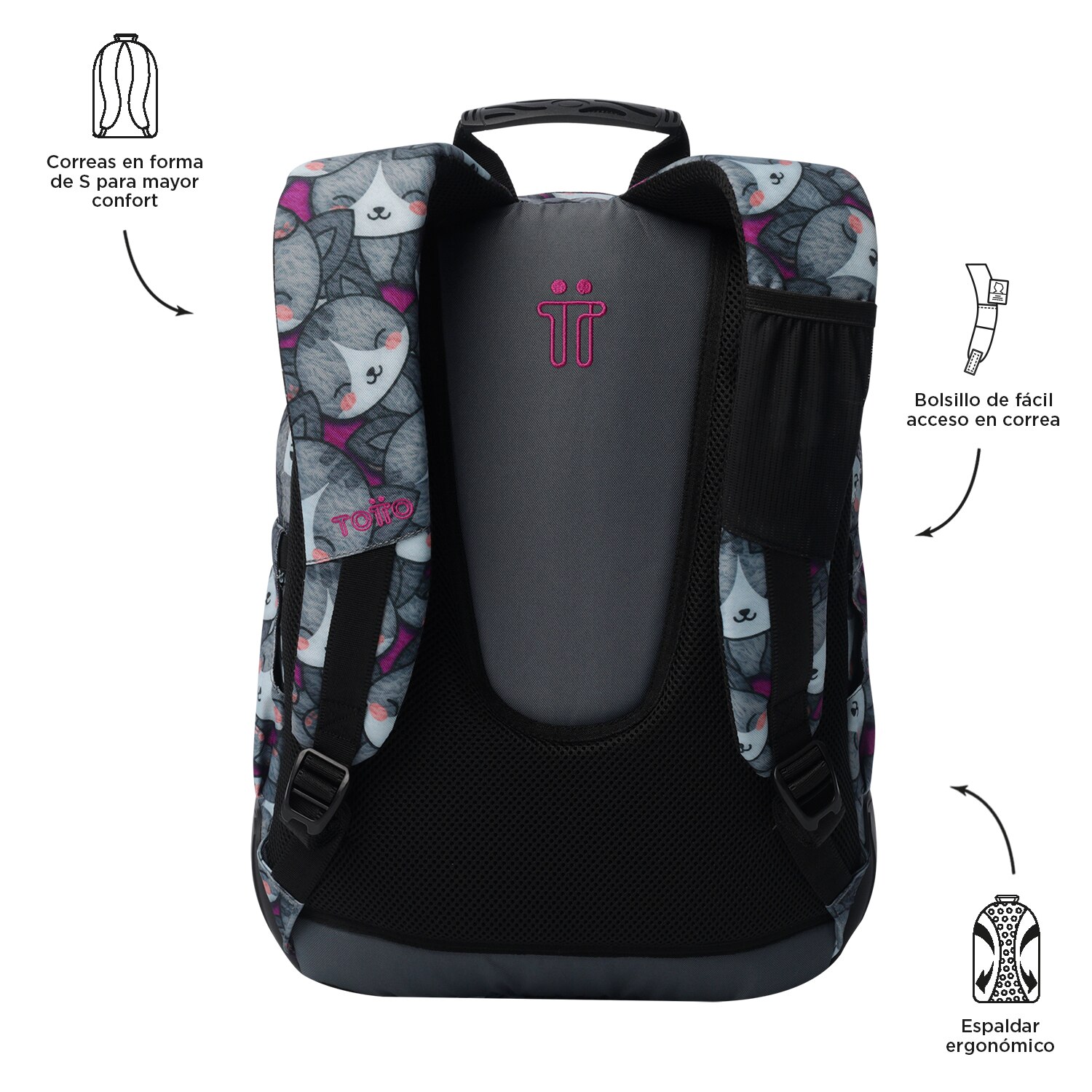 Mochila Escolar 8 a 12 Rayol Marca Totto Multicolor-4