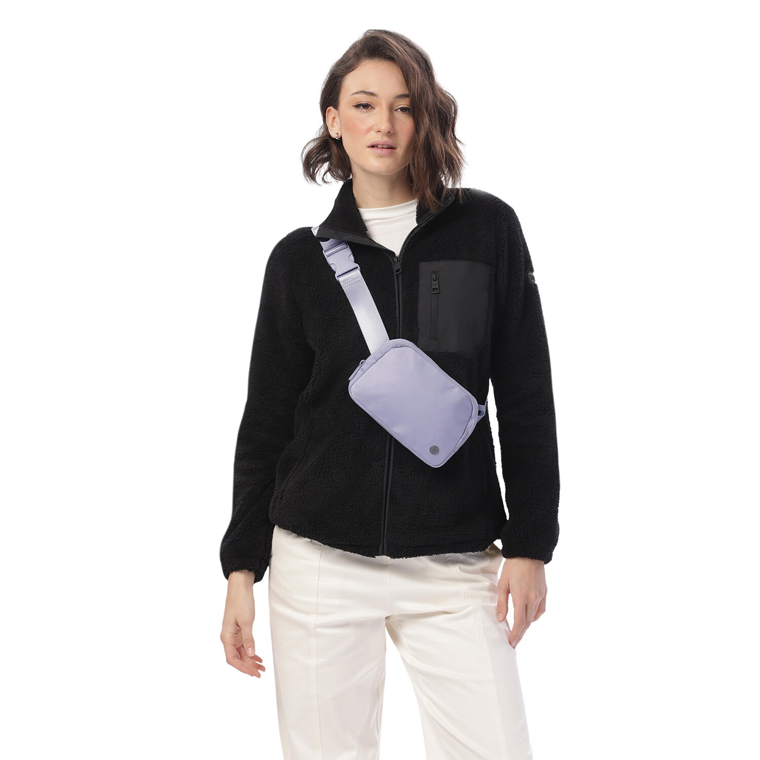 Bolsa de Cintura Totto Freya com Bolso Secreto e Alça Ajustável Roxo-6