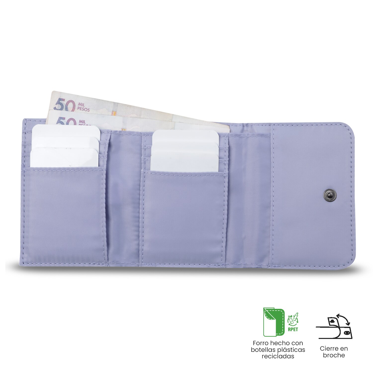 Carteira Totto Roxanne com Proteção Rfid e Organizador de Cartões Roxo-4