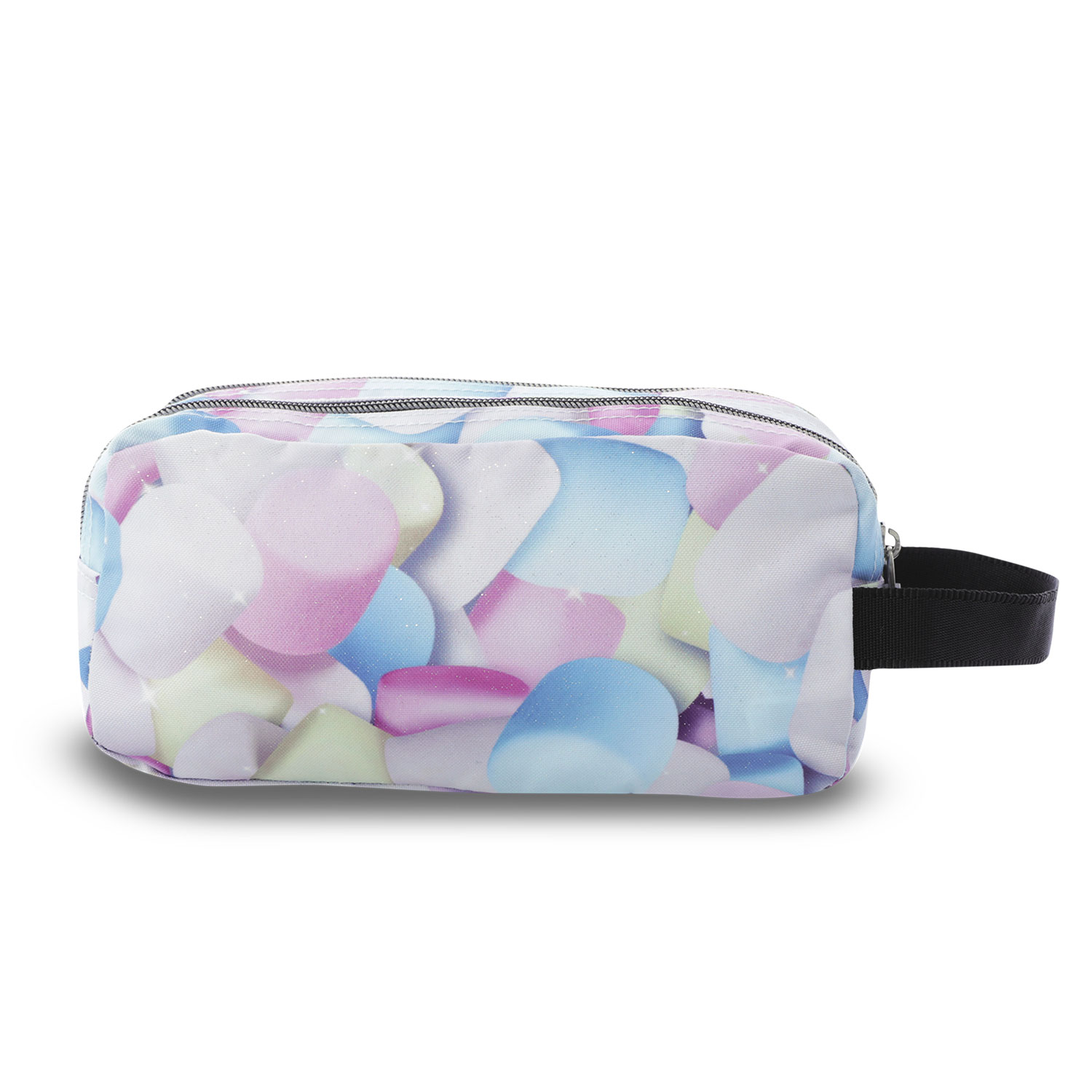 Estojo Escolar Totto Agapec Glitter Spong com 3 Bolsos e em Material Reciclado Azul-4