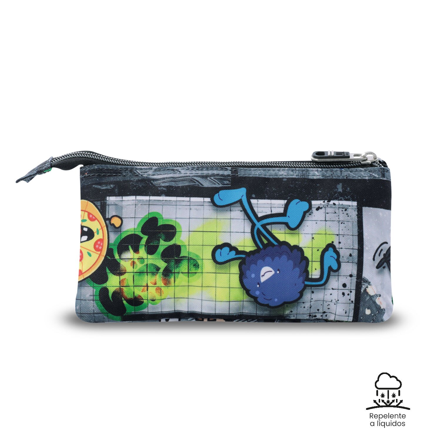 Estojo Escolar Totto Tabuleiro Rolly 3 Compartimentos e Design Compacto Preto-4