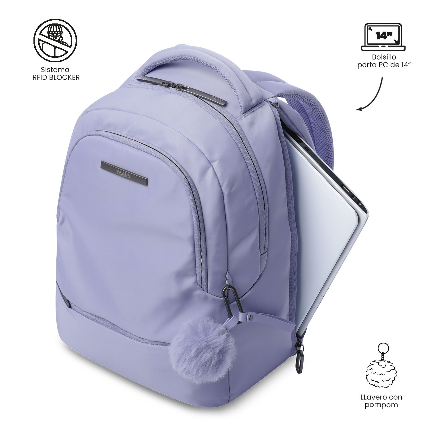 Mochila Executiva Totto Adelaide 2 2.0 Roxo-6