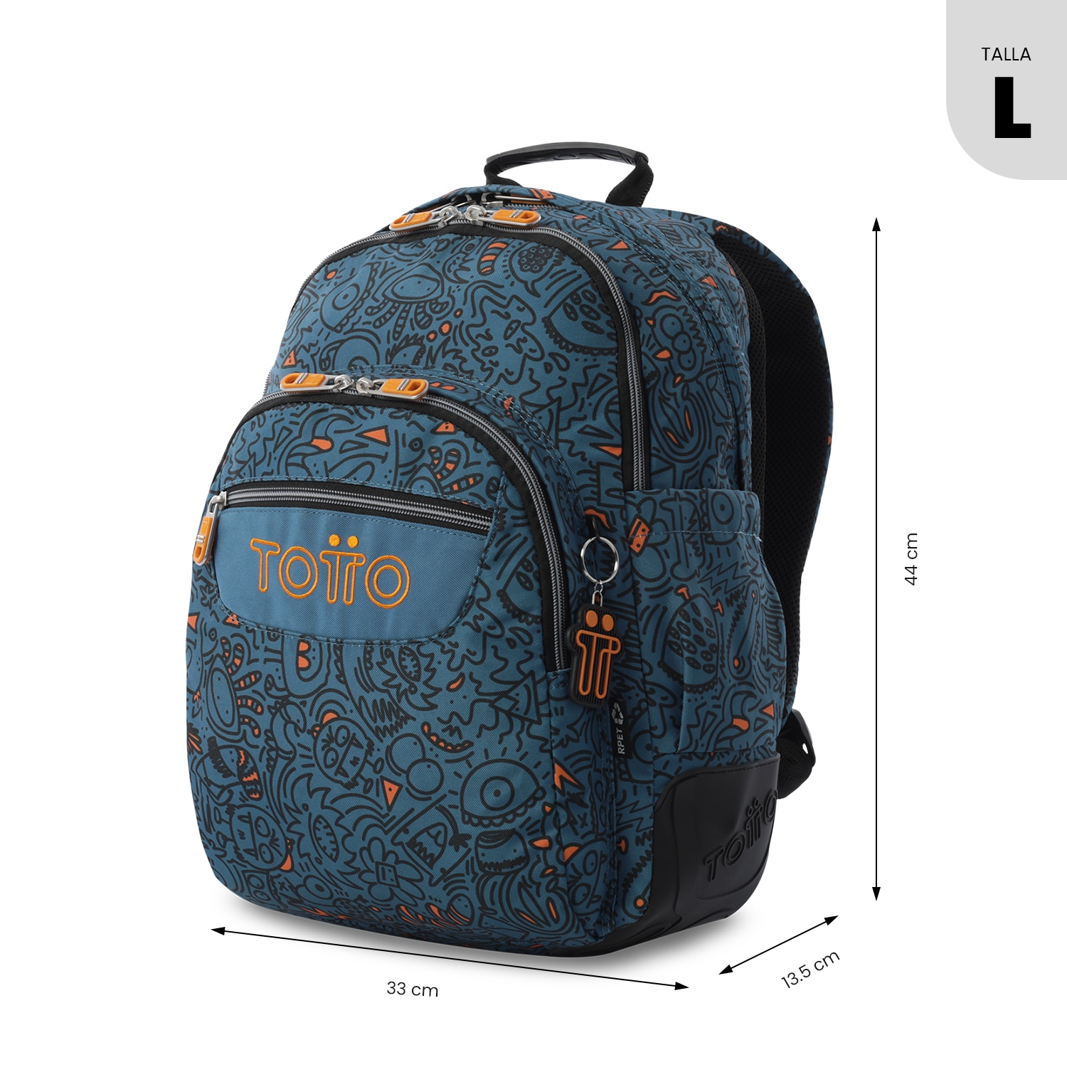 Mochila Escolar Totto Rayol Azul-4