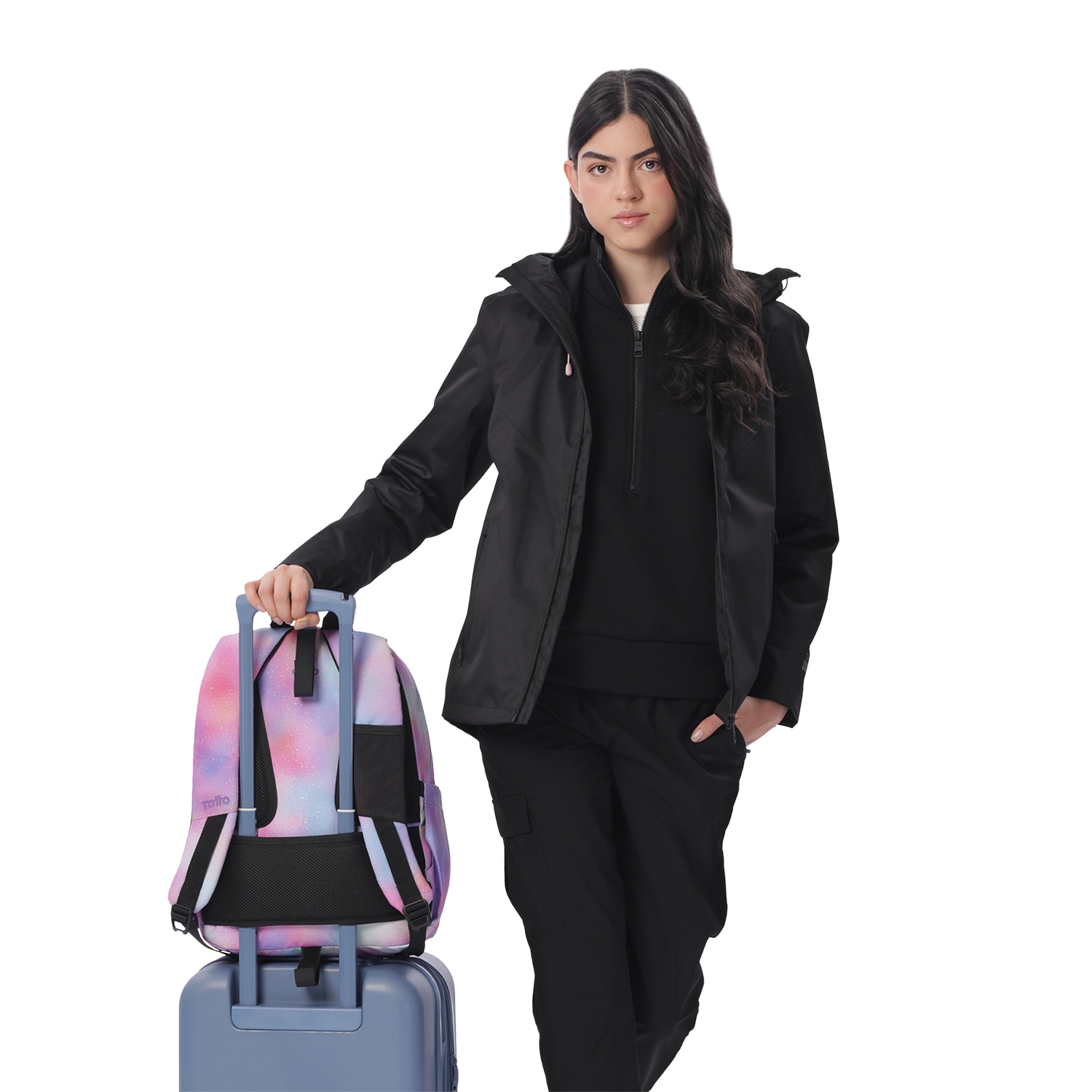 Mochila Escolar Totto Acuareles Glitter Rosa-8