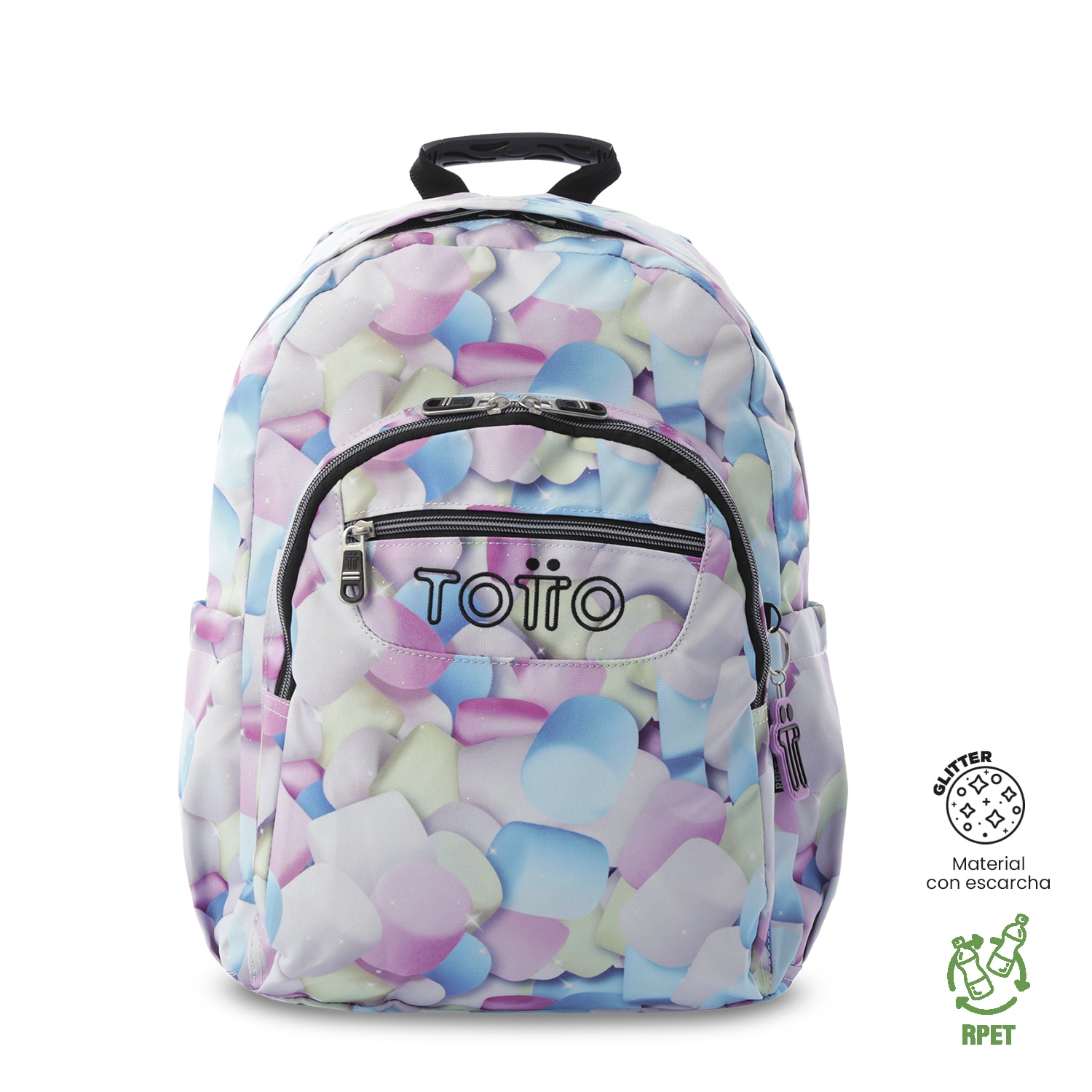 Imagem 0 de Mochila Escolar Totto Acuareles Glitter Spong para Portátil de 14” e Adaptável a Carro