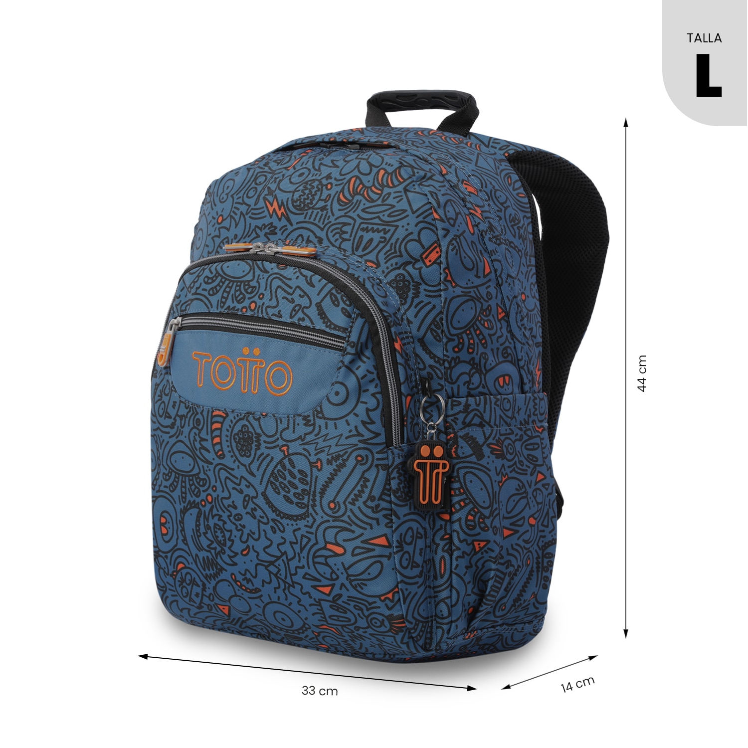 Mochila Escolar Totto Acuareles Azul-4
