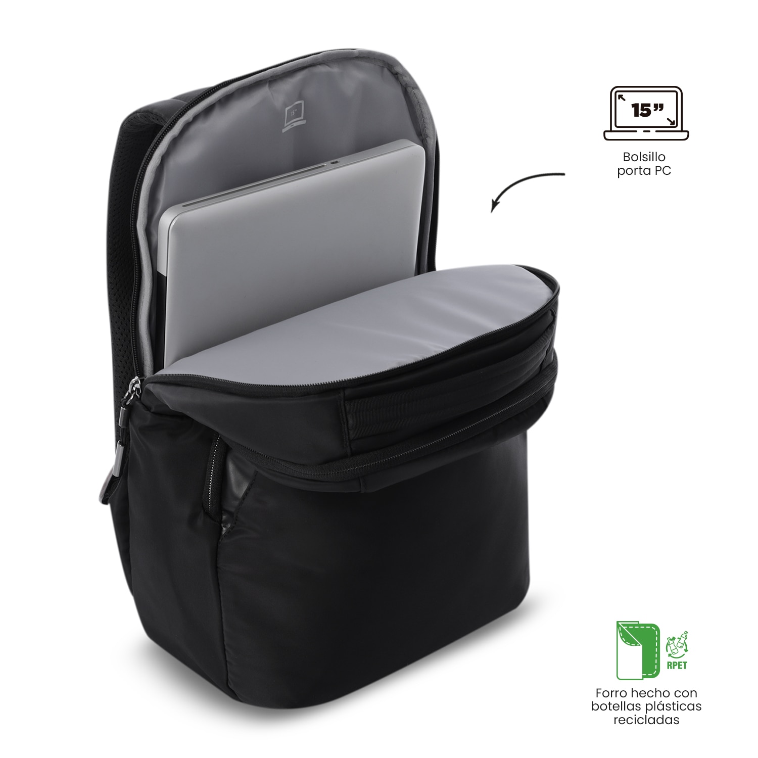 Mochila Executiva Totto Roxanne M Preto-6
