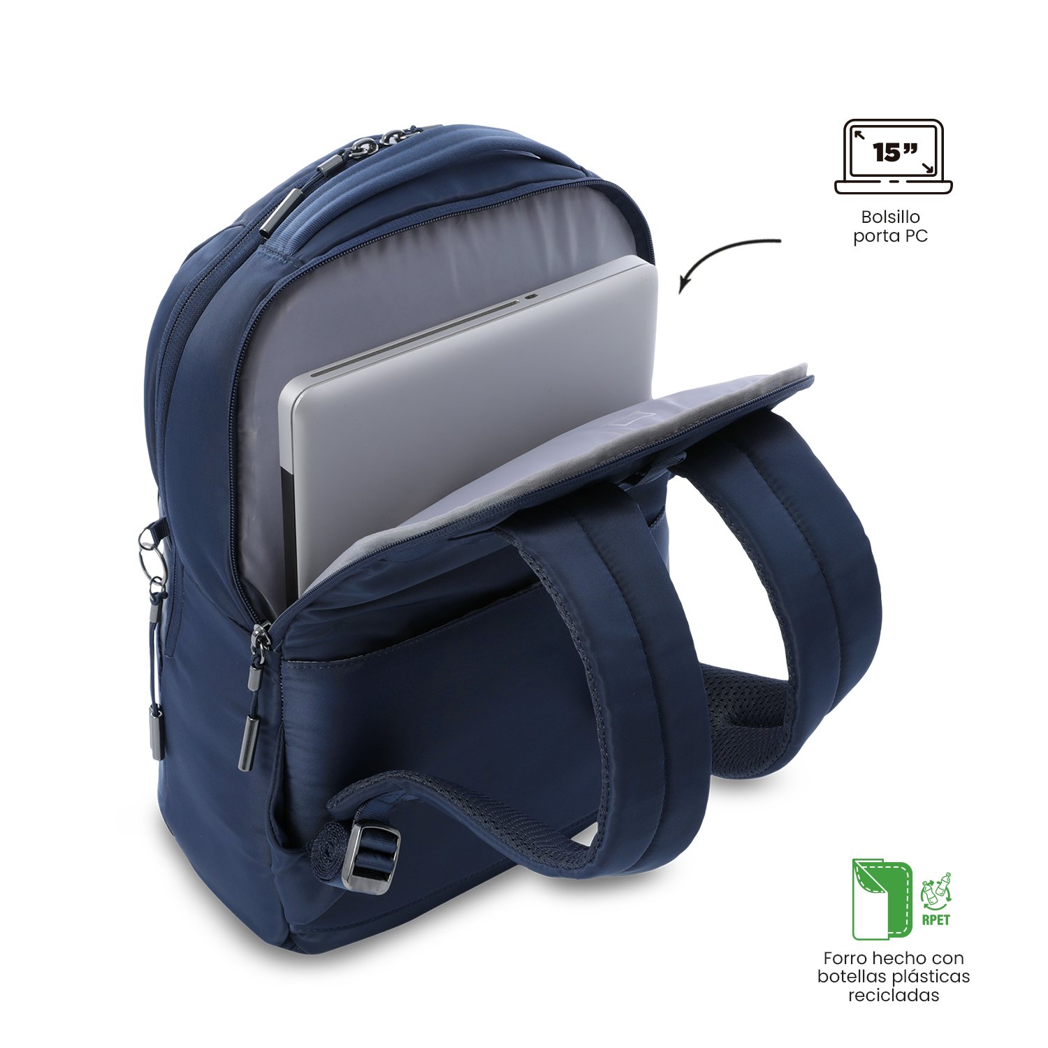 Mochila Executiva Totto Roxanne M Azul-5