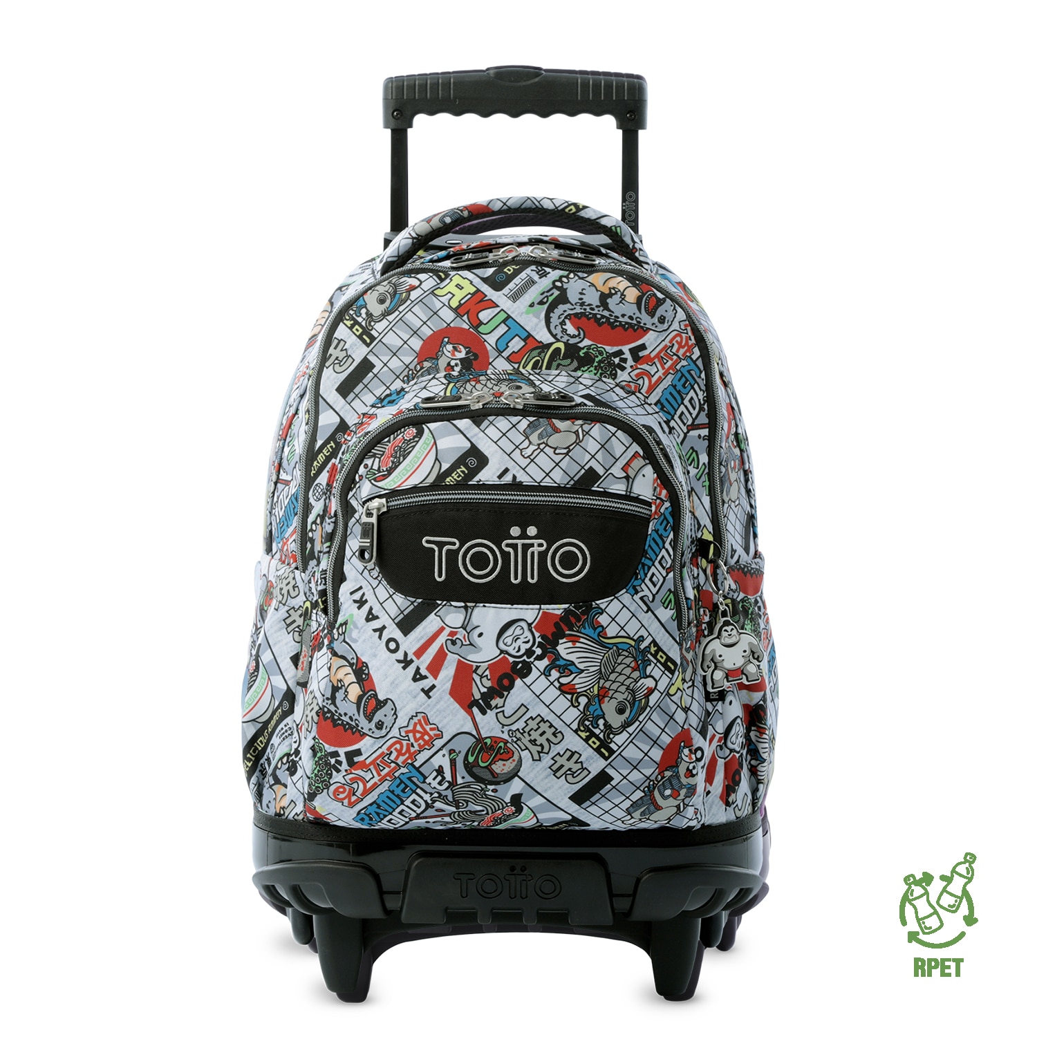 Imagem 0 de Mochila Escolar com Rodas Totto Renglones Ramen para Portátil de 15.4” e Capacidade de 26l