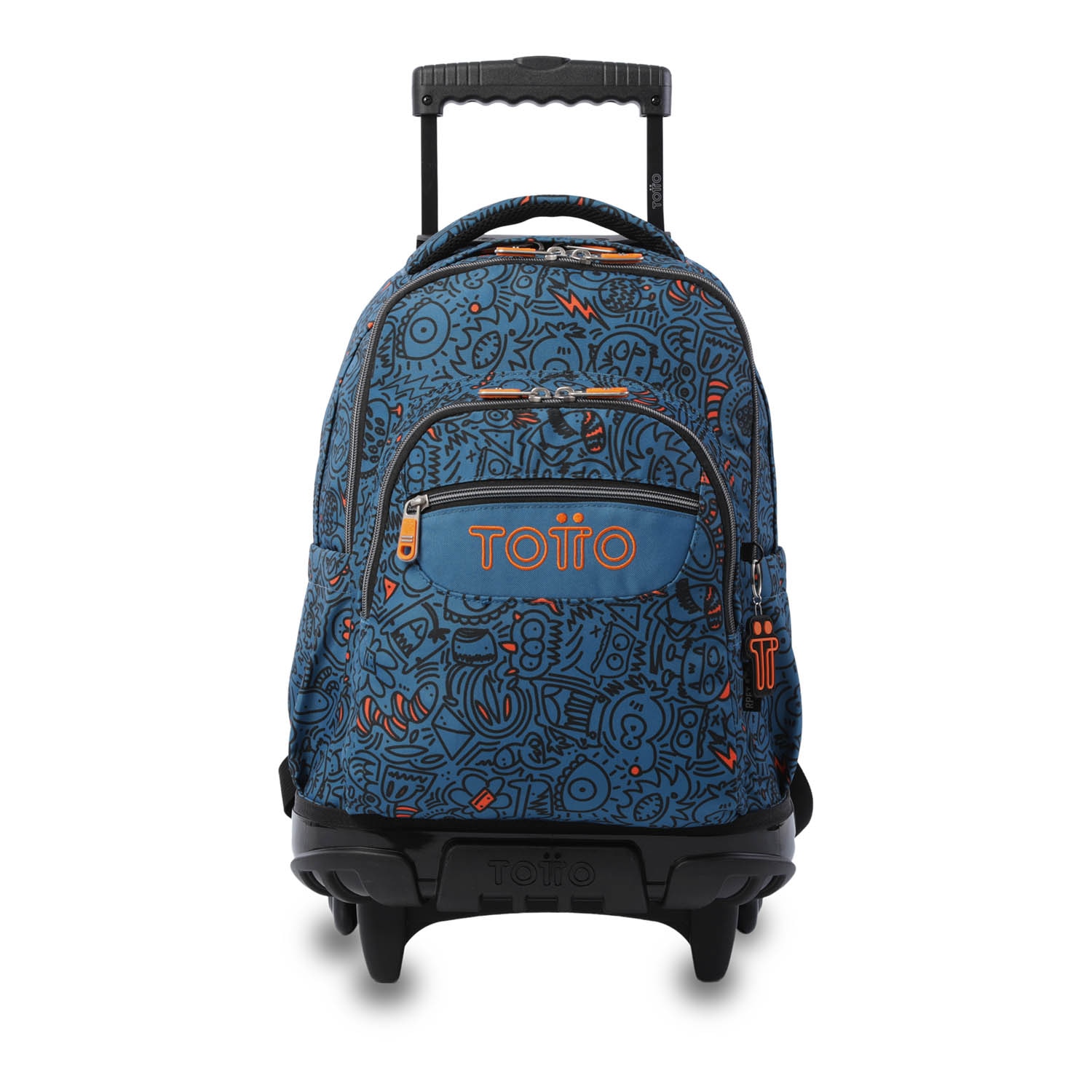 Mochila Escolar com Rodas Totto Renglones Azul-2